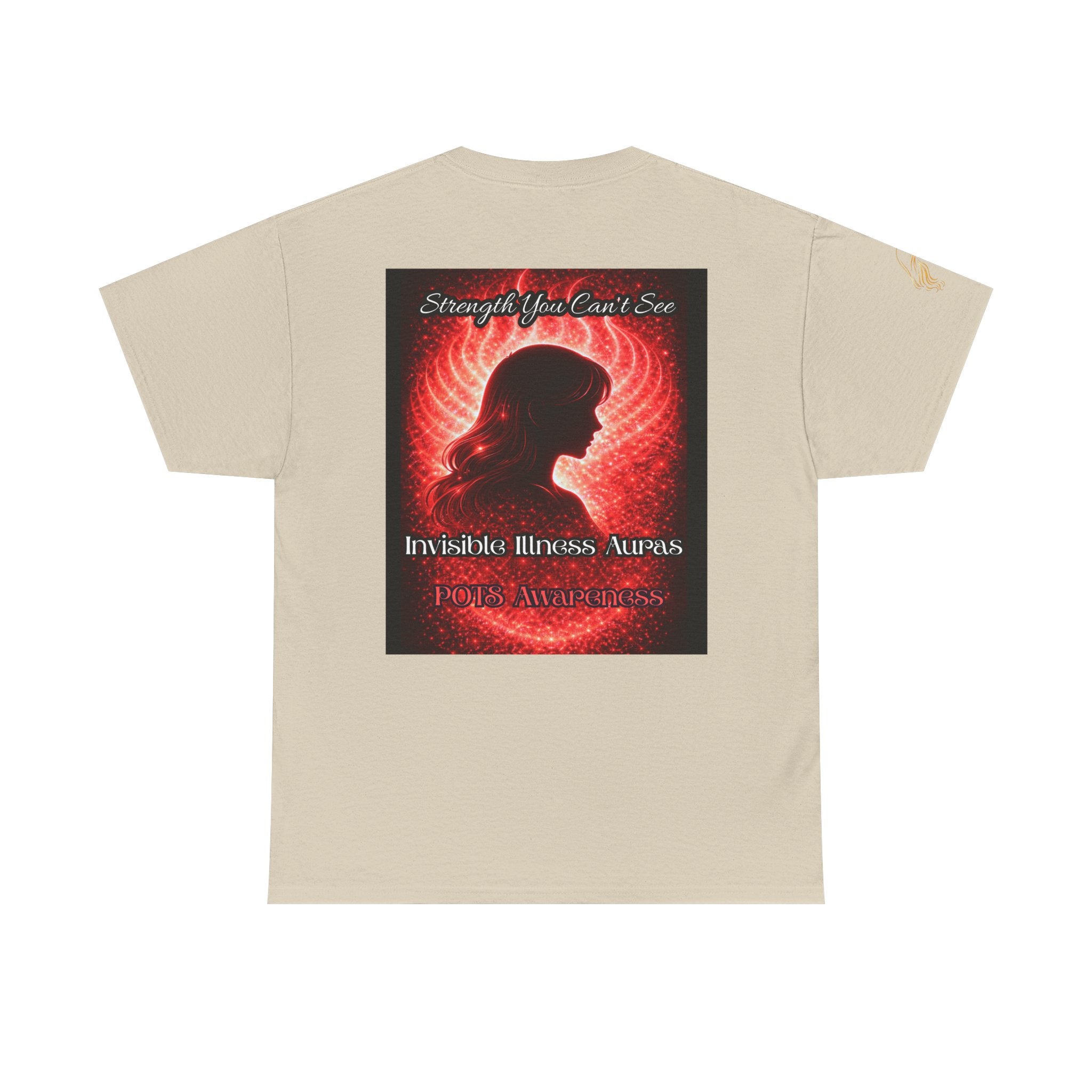 POTS AURA AWARENESS TShirt — Invisible Illness Awareness Tee ("Strength You Can’t See" Red Aura Design)