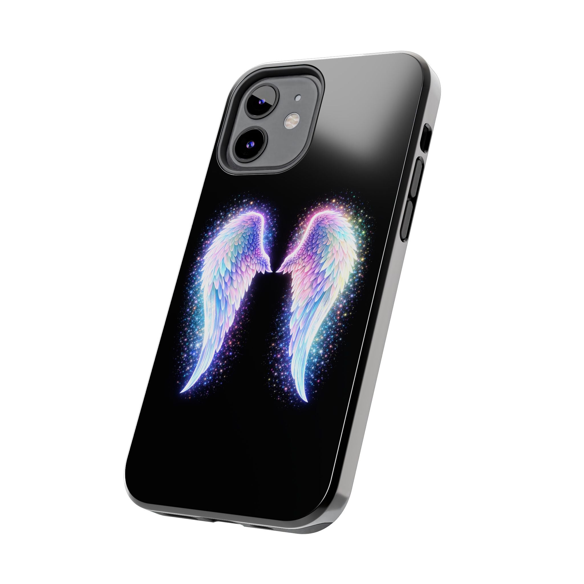 Angel Wings Tough Phone Case — Iridescent Sparkle Opal Guardian Protection