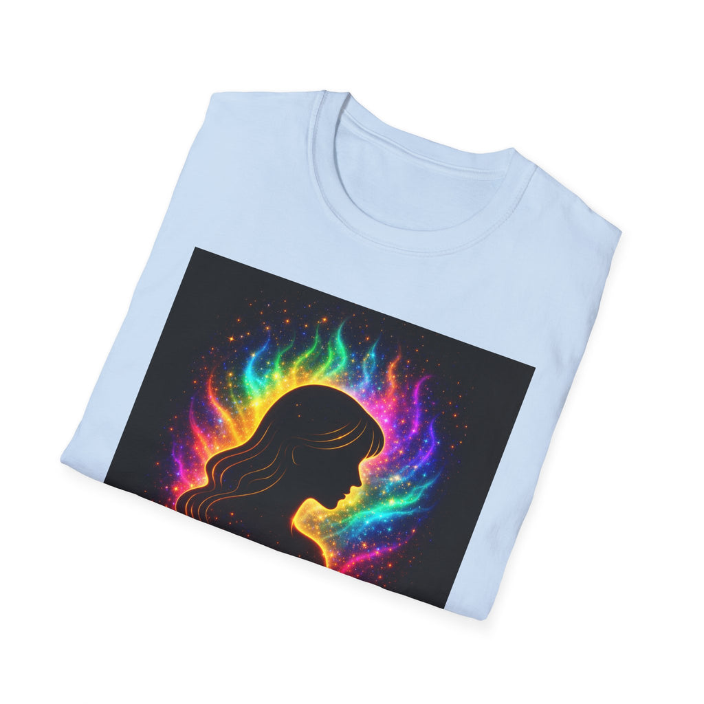 Autism Awareness Aura Silhouette T-Shirt — Rainbow Soul & Wellness Graphic Tee
