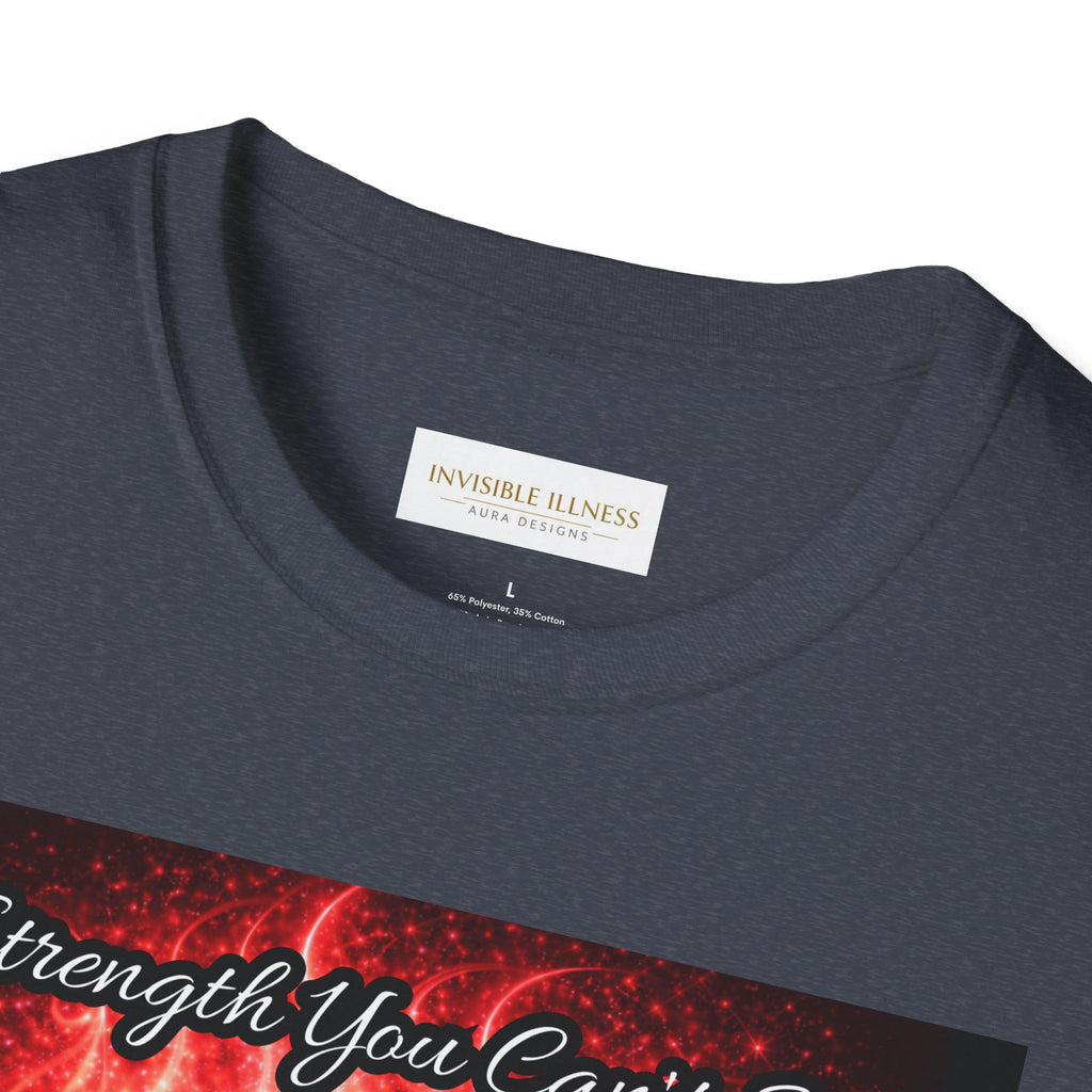 OCD awareness Invisible Illness auras Awareness T-Shirt — Strength You Can't See (Red Aura Angel Wings)