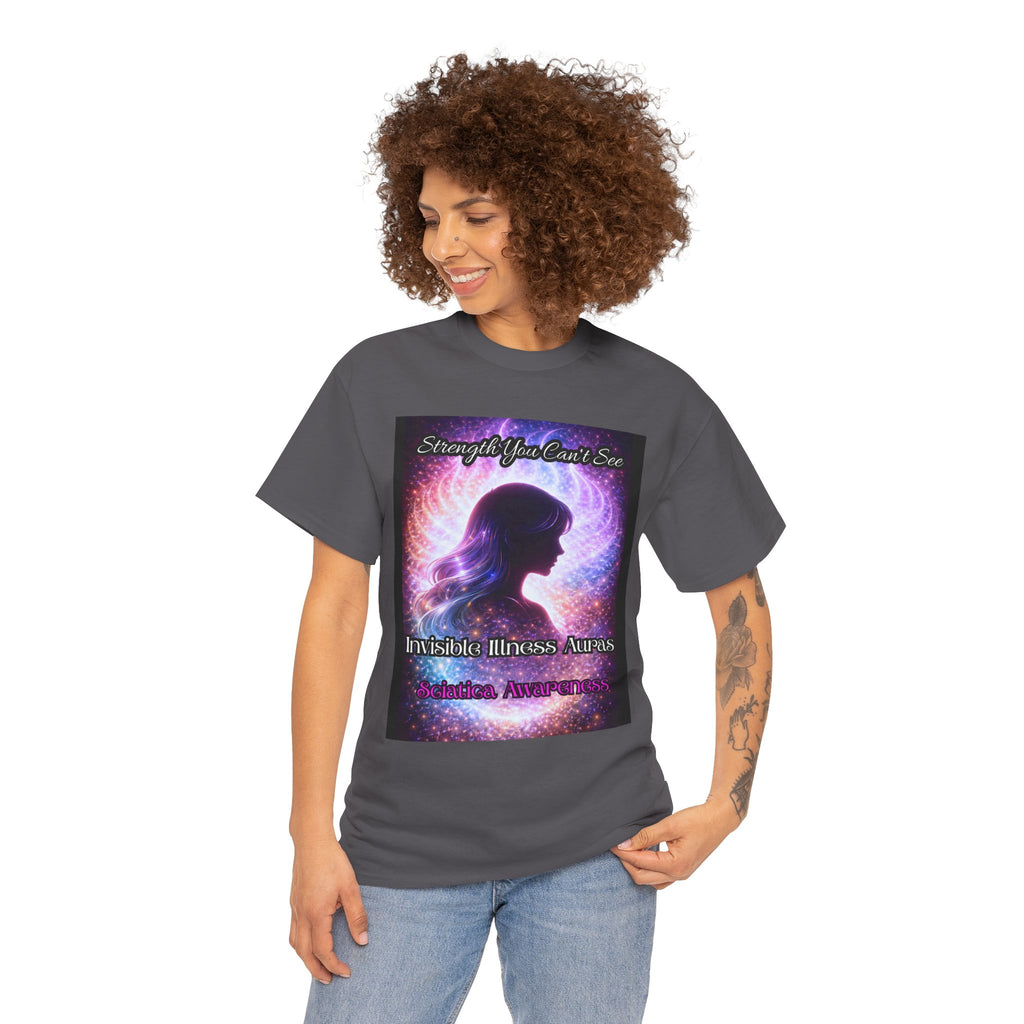 Sciatica Pain auras awareness Angel Wings Awareness Tee — Invisible Illness & Invisible Illness Awareness Shirt