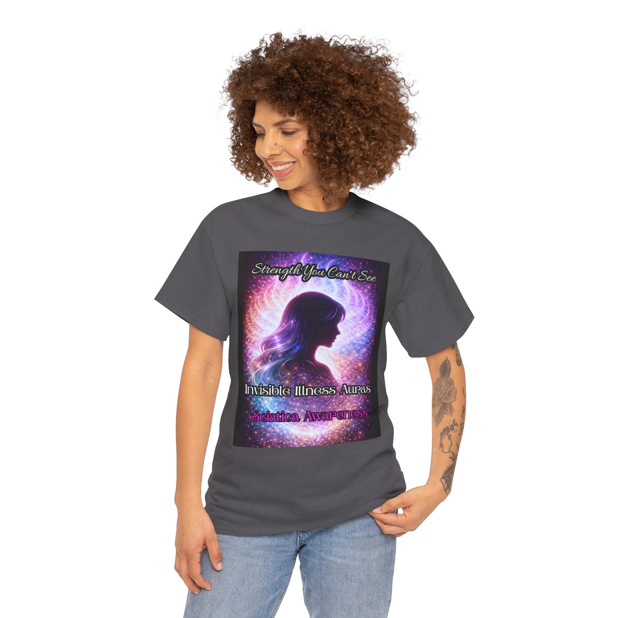 Sciatica Pain auras awareness Angel Wings Awareness Tee — Invisible Illness & Invisible Illness Awareness Shirt
