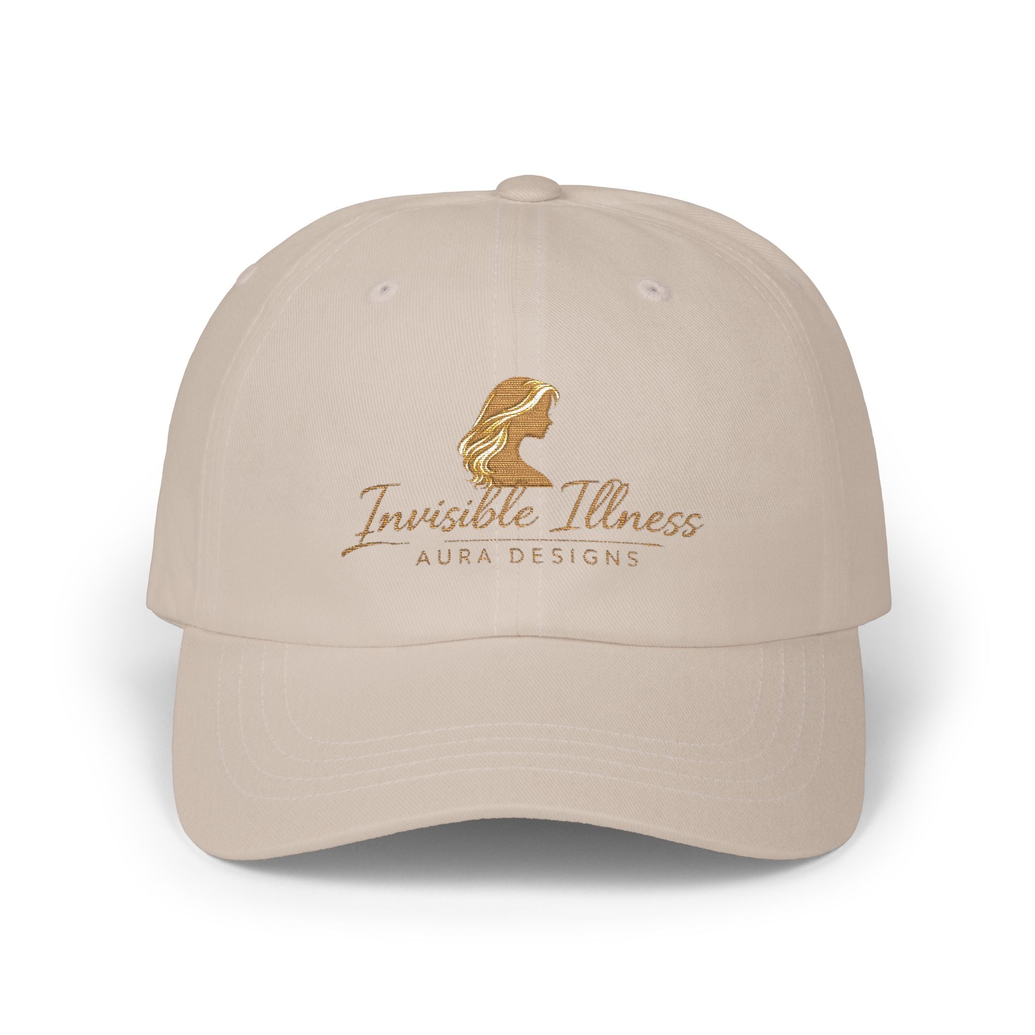 Invisible Illness Golden Aura logo Embroidered Dad Cap — Awareness Hat