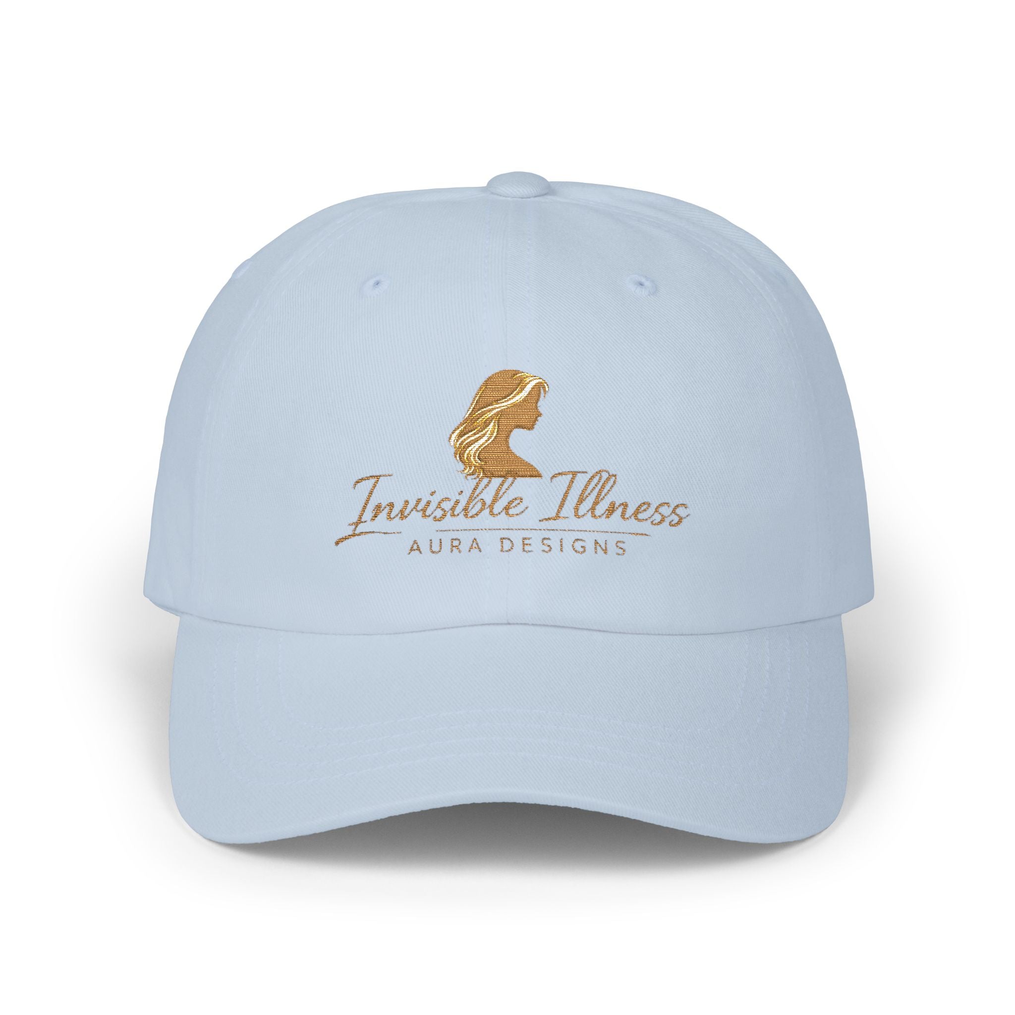 Invisible Illness Golden Aura logo Embroidered Dad Cap — Awareness Hat