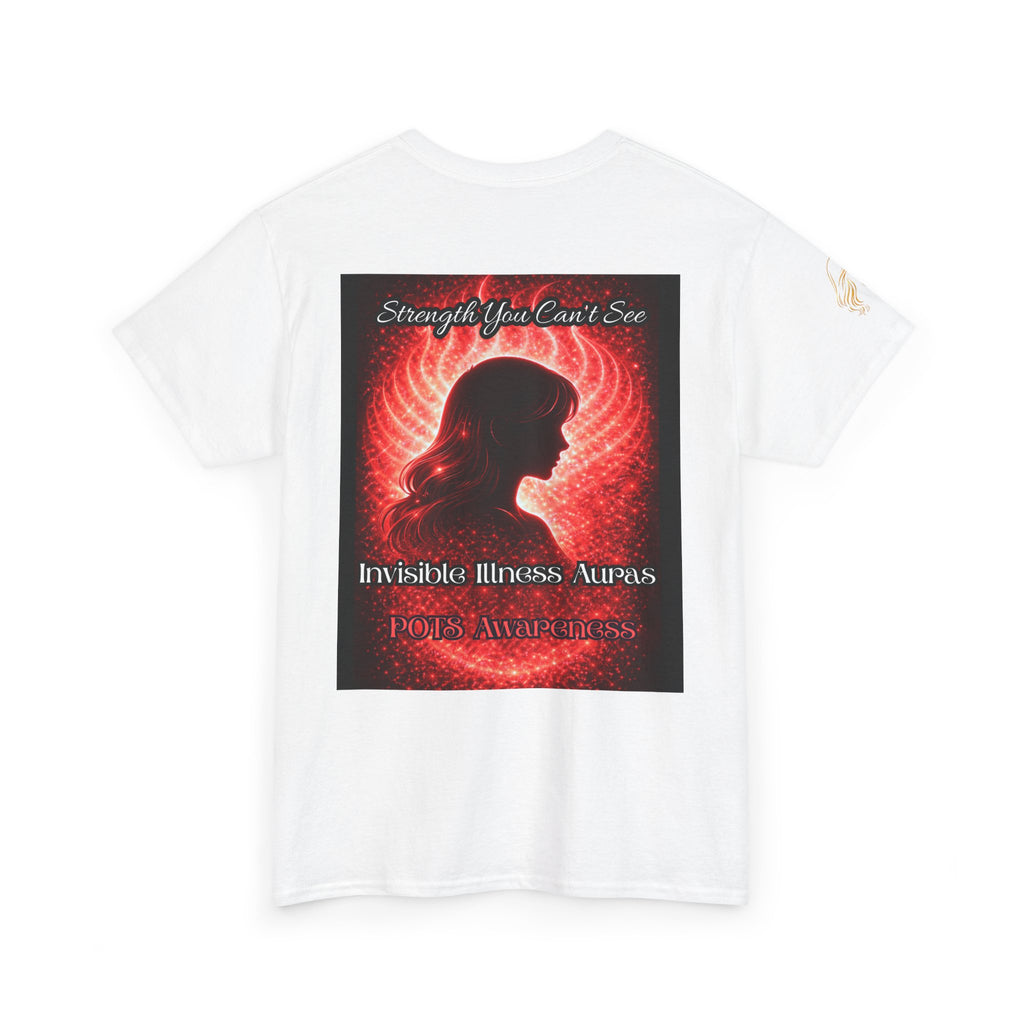 POTS AURA AWARENESS TShirt — Invisible Illness Awareness Tee ("Strength You Can’t See" Red Aura Design)