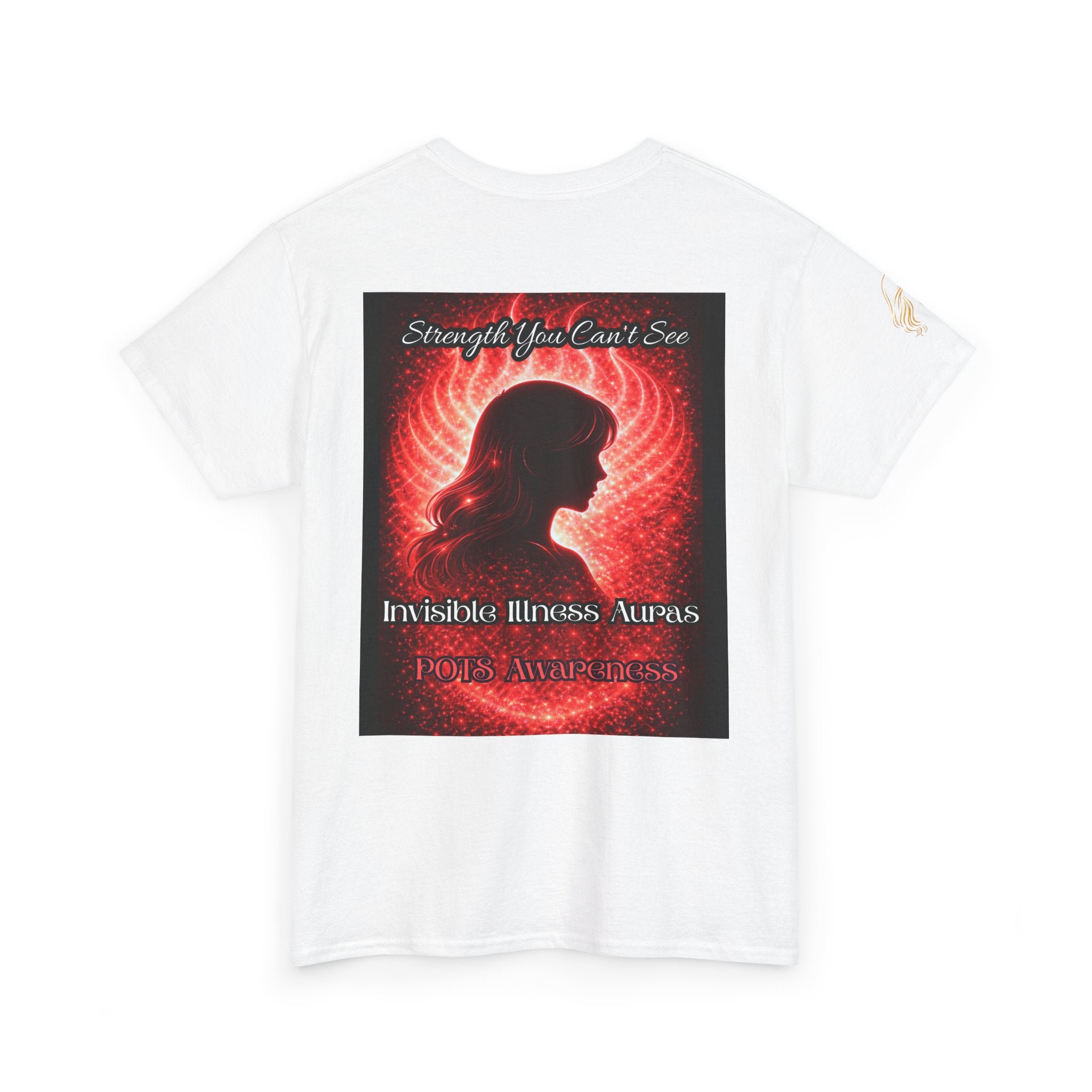 POTS AURA AWARENESS TShirt — Invisible Illness Awareness Tee ("Strength You Can’t See" Red Aura Design)