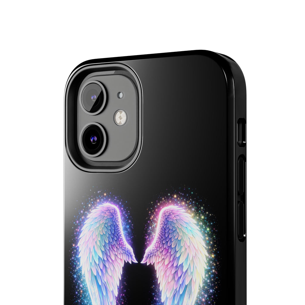 Angel Wings Tough Phone Case — Iridescent Sparkle Opal Guardian Protection