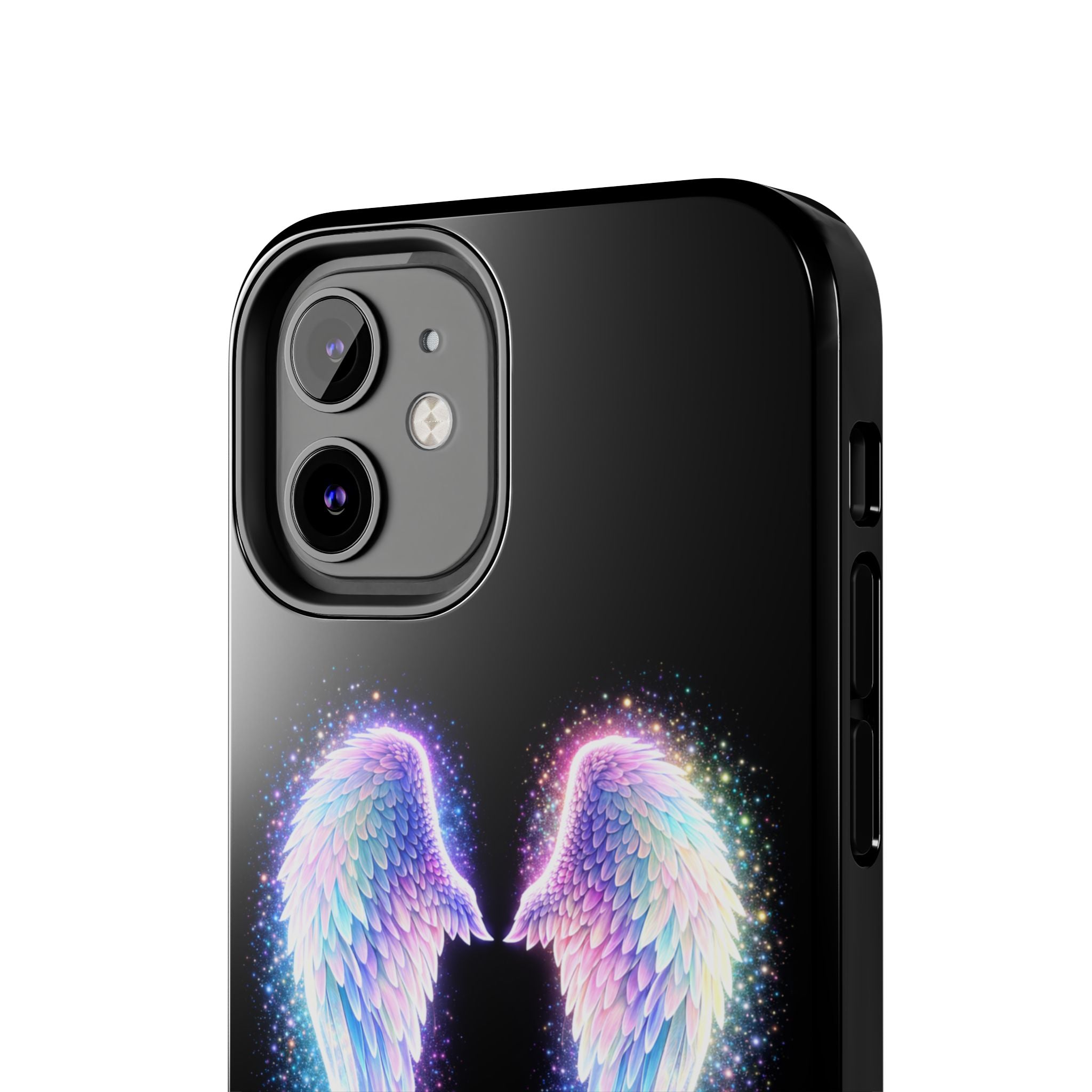 Angel Wings Tough Phone Case — Iridescent Sparkle Opal Guardian Protection
