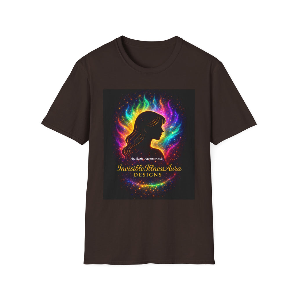 Autism Awareness Aura Silhouette T-Shirt — Rainbow Soul & Wellness Graphic Tee