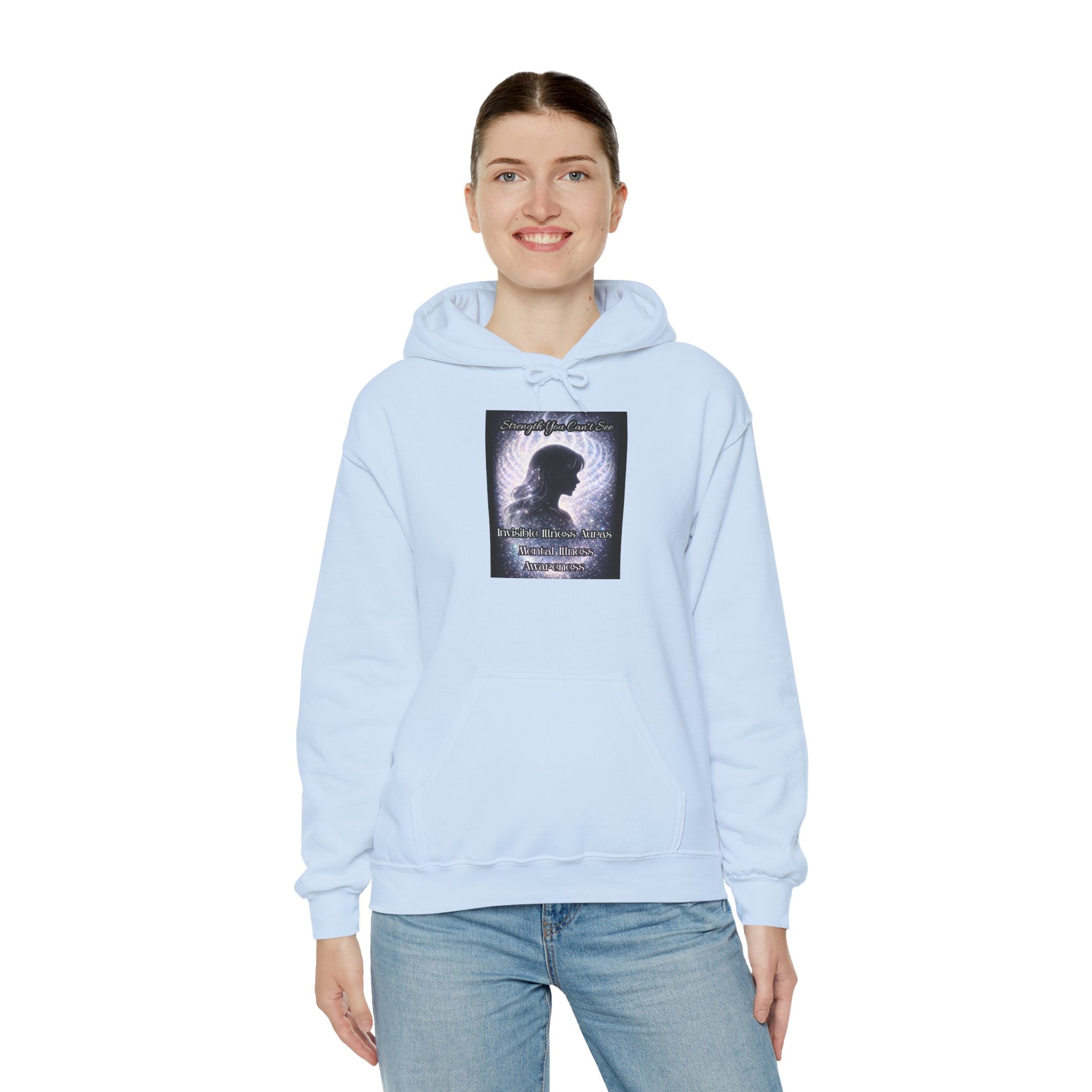 Mental illness Aura awareness silver angel wings Design hoodie -Strength you cant see Sweatshirt