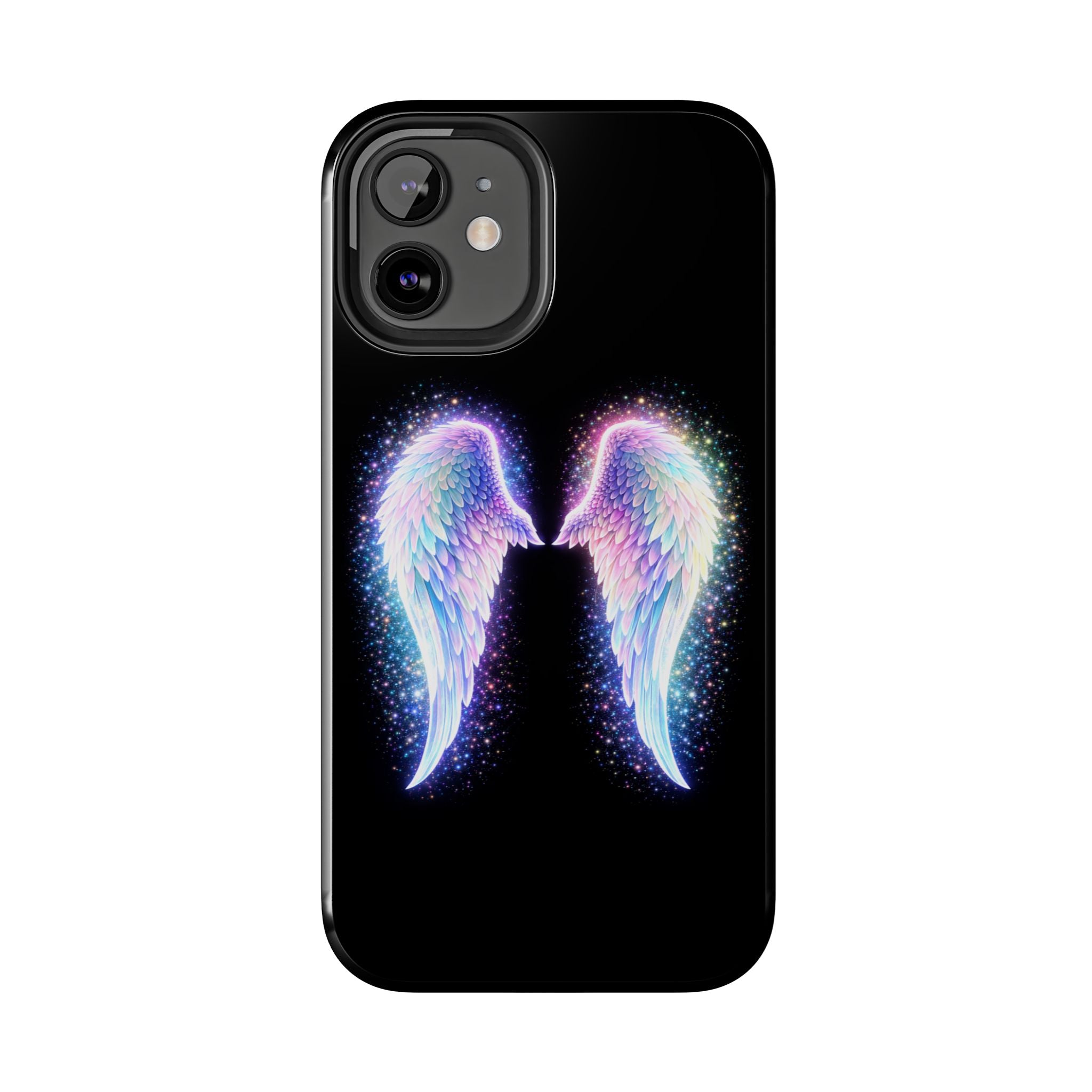 Angel Wings Tough Phone Case — Iridescent Sparkle Opal Guardian Protection