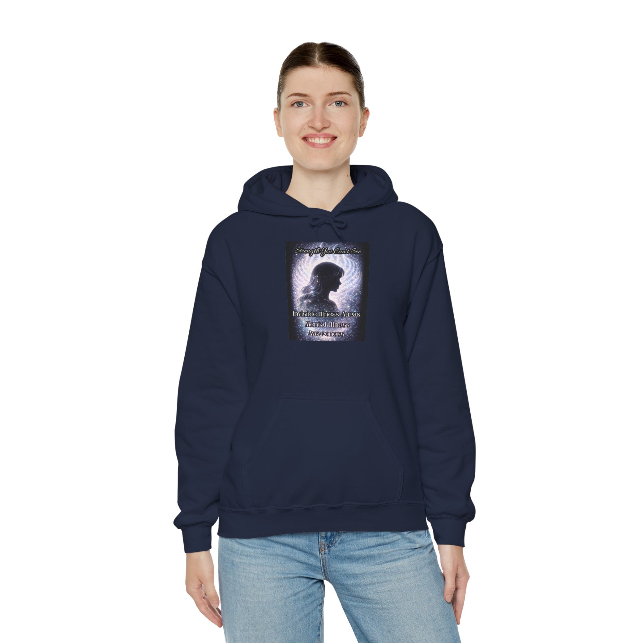 Mental illness Aura awareness silver angel wings Design hoodie -Strength you cant see Sweatshirt