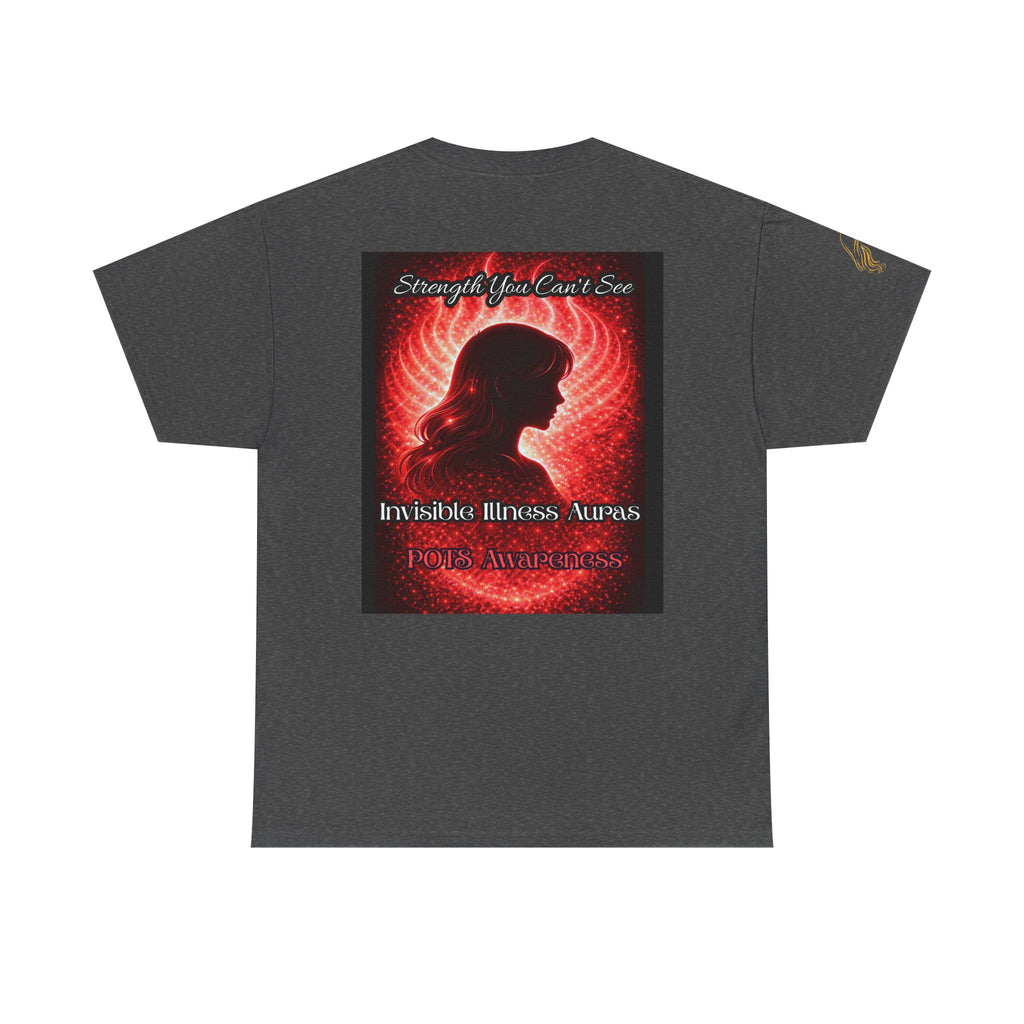 POTS AURA AWARENESS TShirt — Invisible Illness Awareness Tee ("Strength You Can’t See" Red Aura Design)