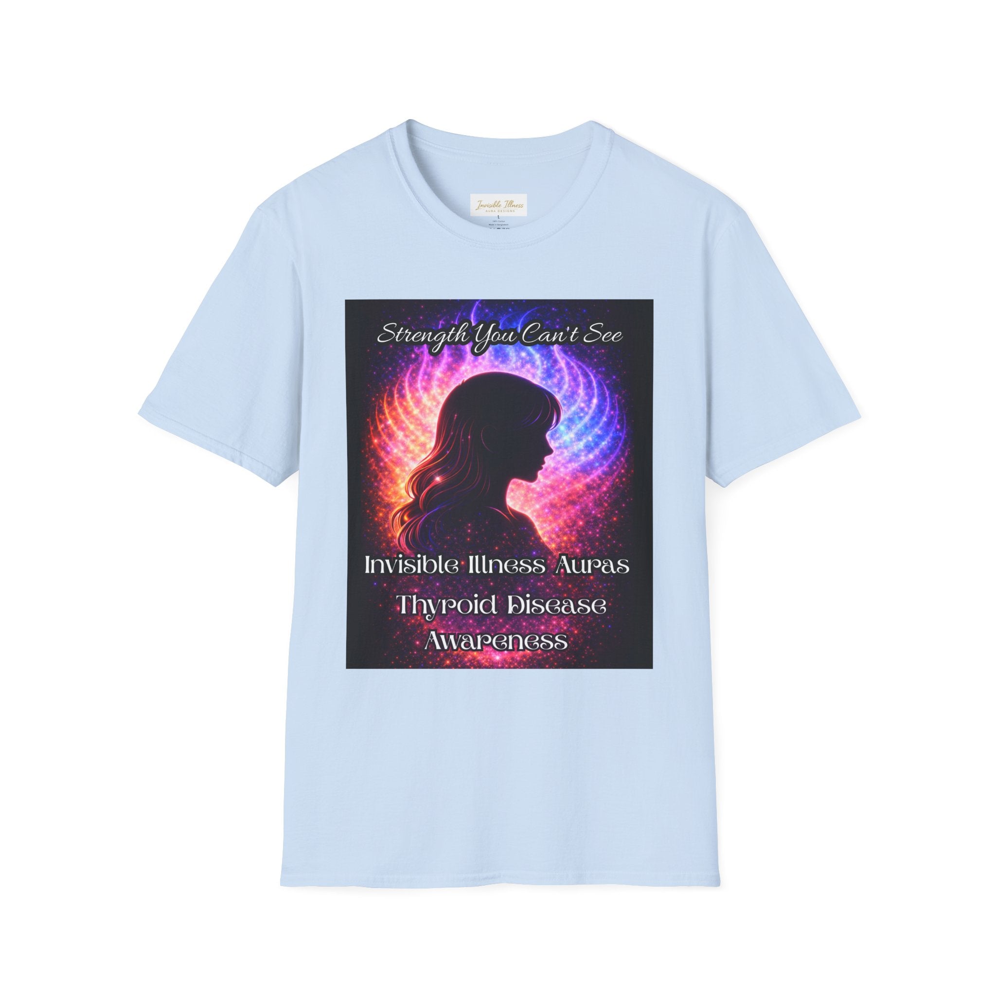 Invisible Illness Auras Thyroid disease Awareness T-Shirt — "Strength You Can't See" Hypoxic Disease Support