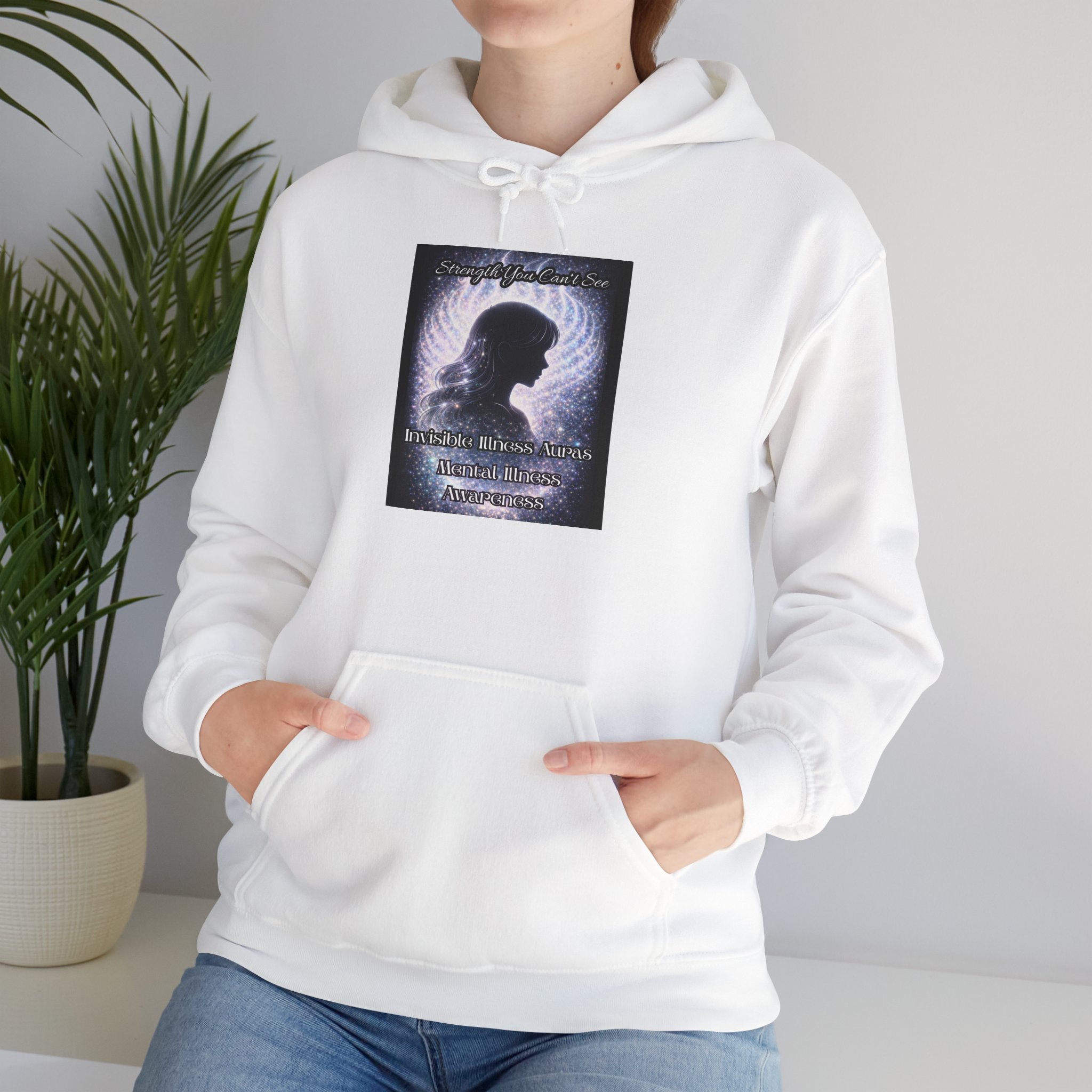 Mental illness Aura awareness silver angel wings Design hoodie -Strength you cant see Sweatshirt
