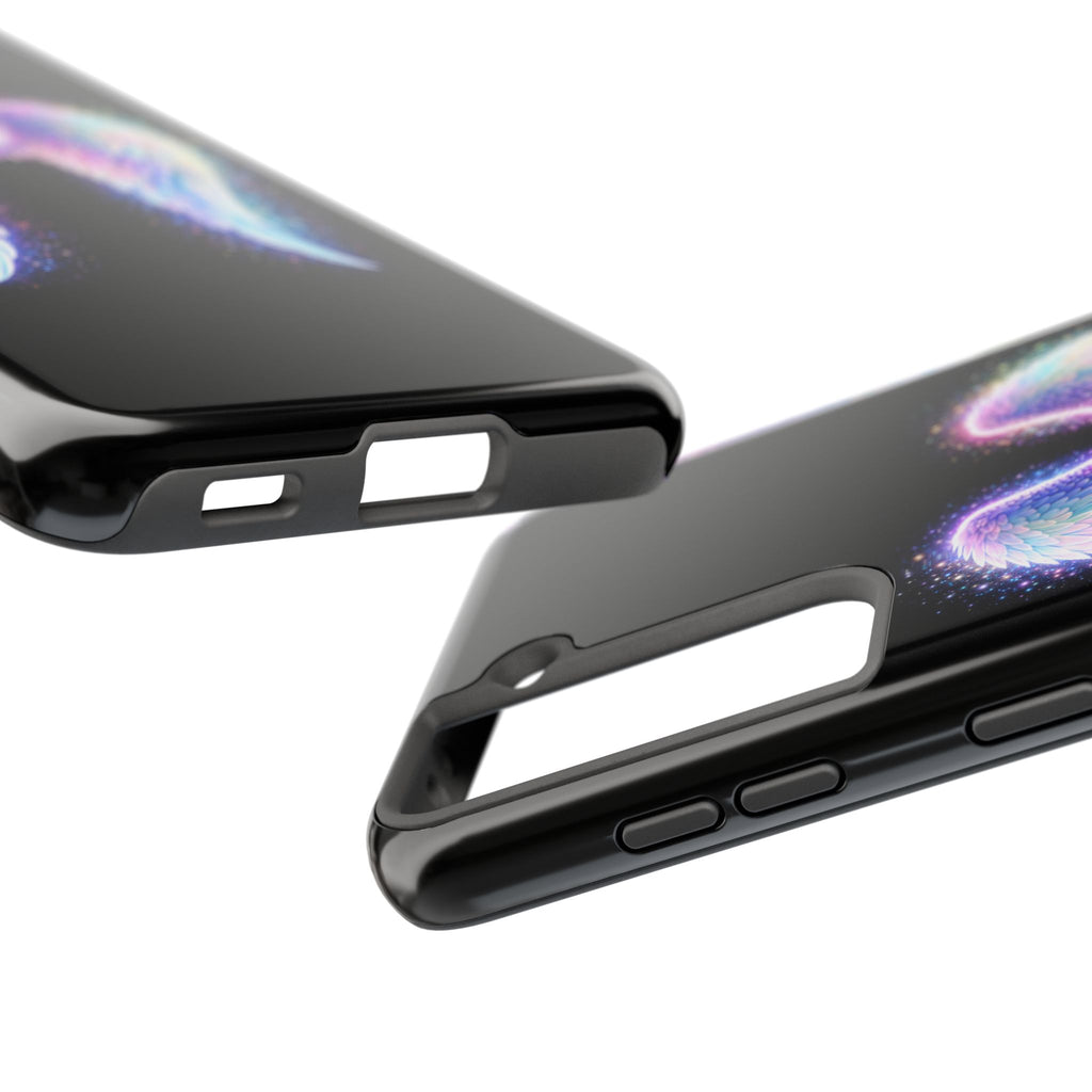 Angel Wings Tough Phone Case — Iridescent Sparkle Opal Guardian Protection