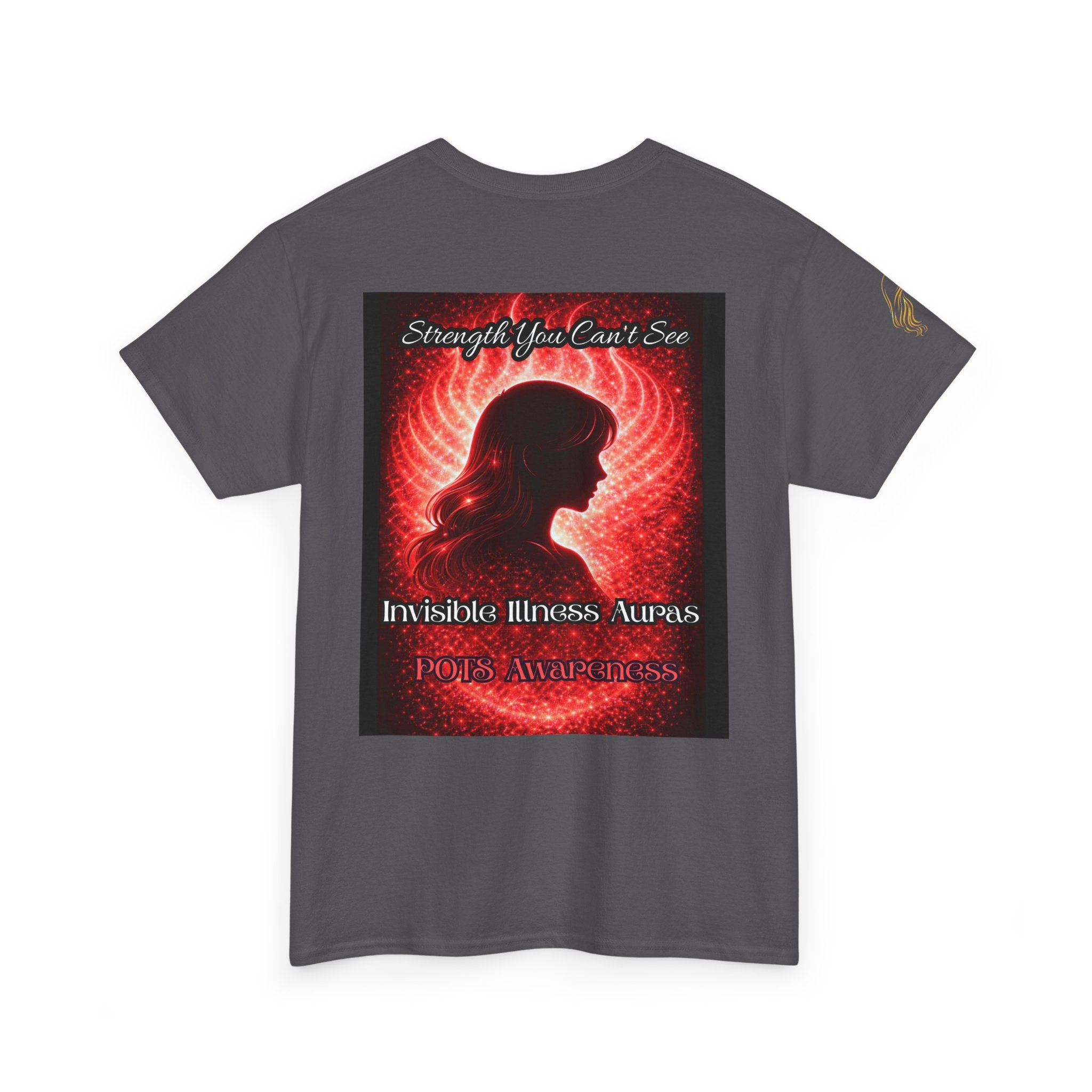 POTS AURA AWARENESS TShirt — Invisible Illness Awareness Tee ("Strength You Can’t See" Red Aura Design)