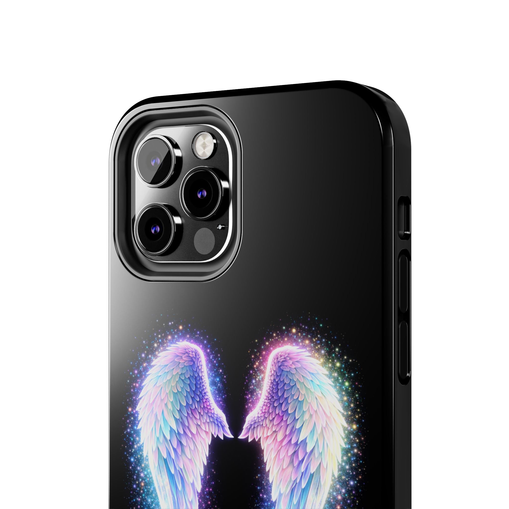Angel Wings Tough Phone Case — Iridescent Sparkle Opal Guardian Protection