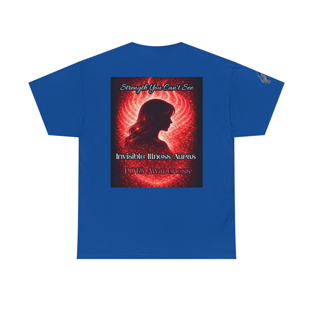 POTS AURA AWARENESS TShirt — Invisible Illness Awareness Tee ("Strength You Can’t See" Red Aura Design)