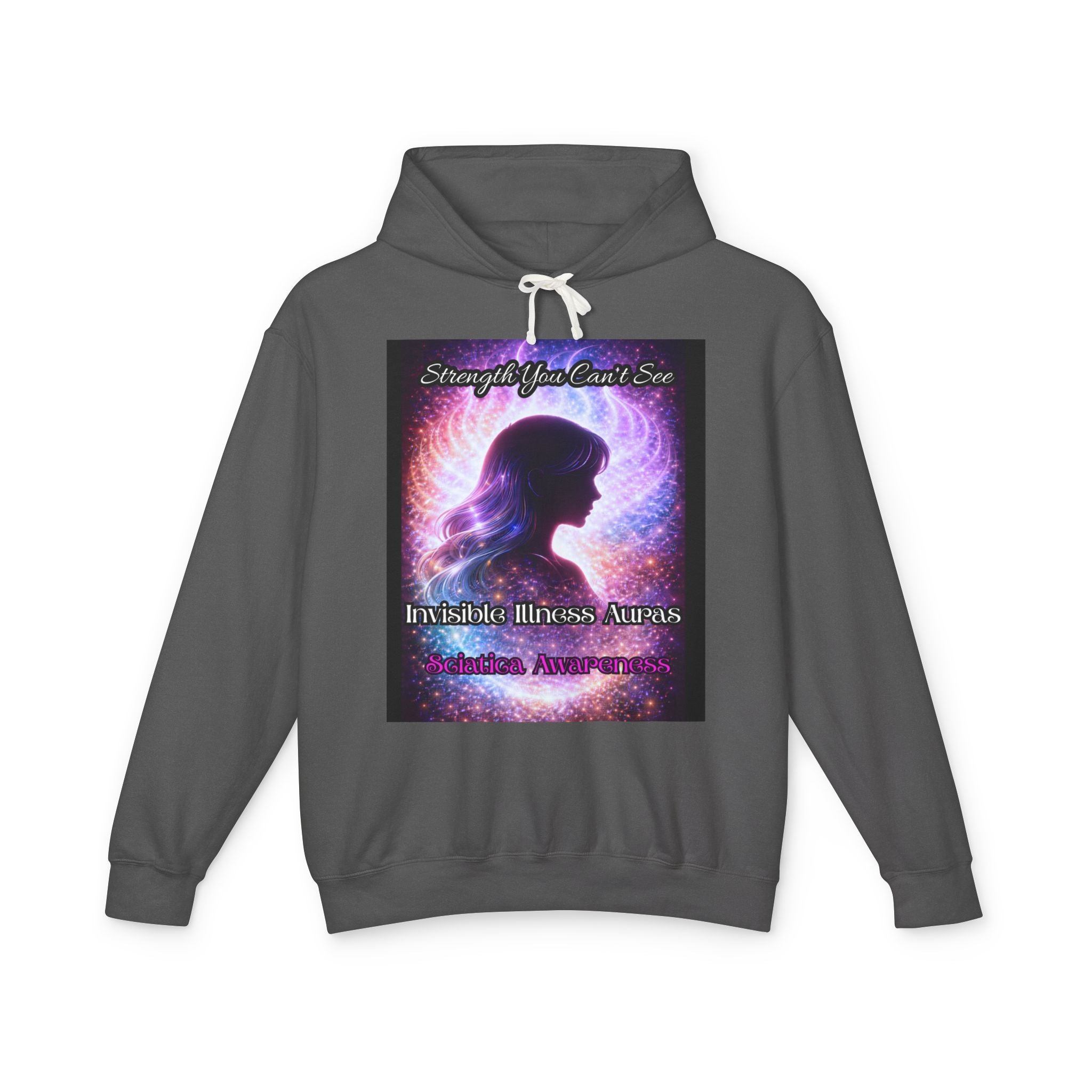 Sciatica awareness Aura Spiritual Angel Wings Hoodie — "Strength You Can't See" Inspirational Awareness Sweatshirt