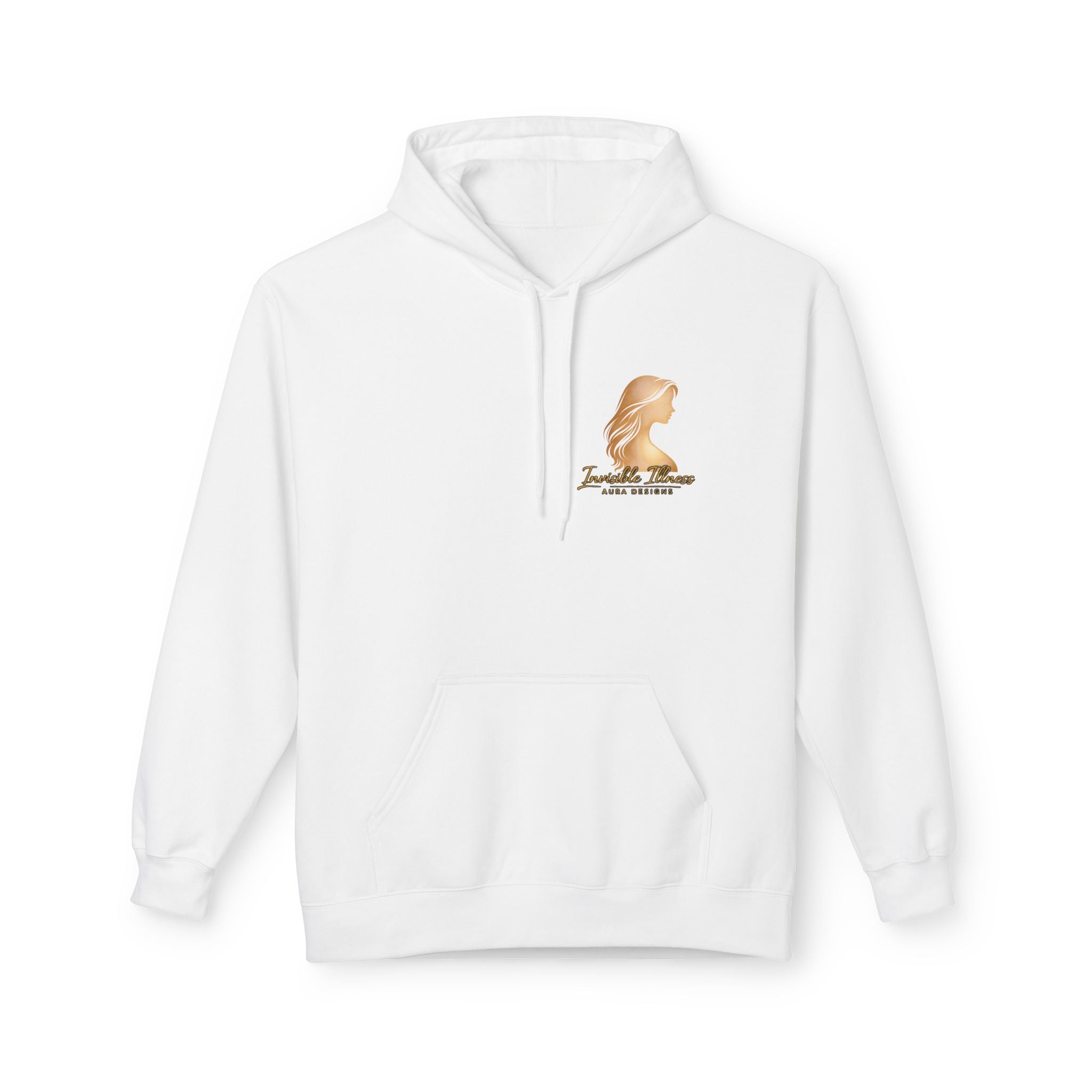 PCOS Awareness AURA TEAL GOLD Hoodie — "Strength You Can't See" Silhouette Design