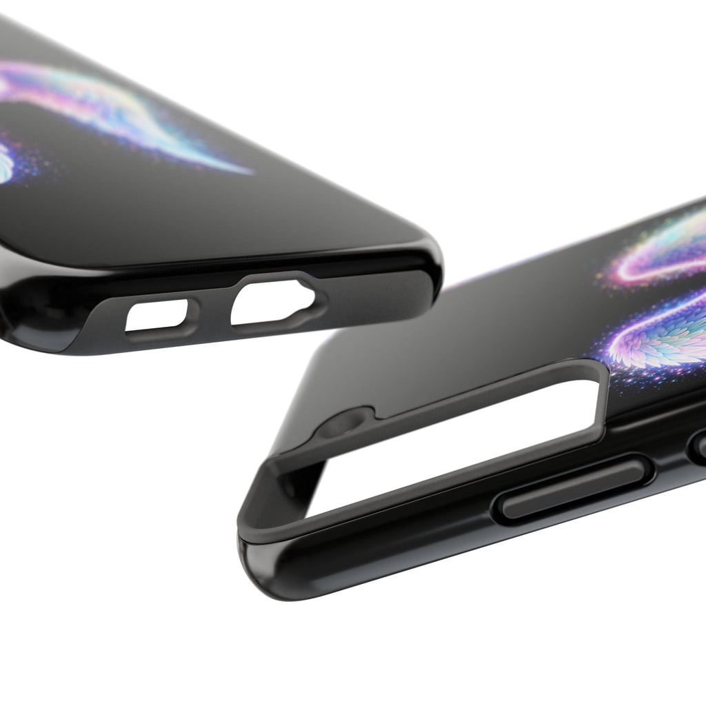 Angel Wings Tough Phone Case — Iridescent Sparkle Opal Guardian Protection