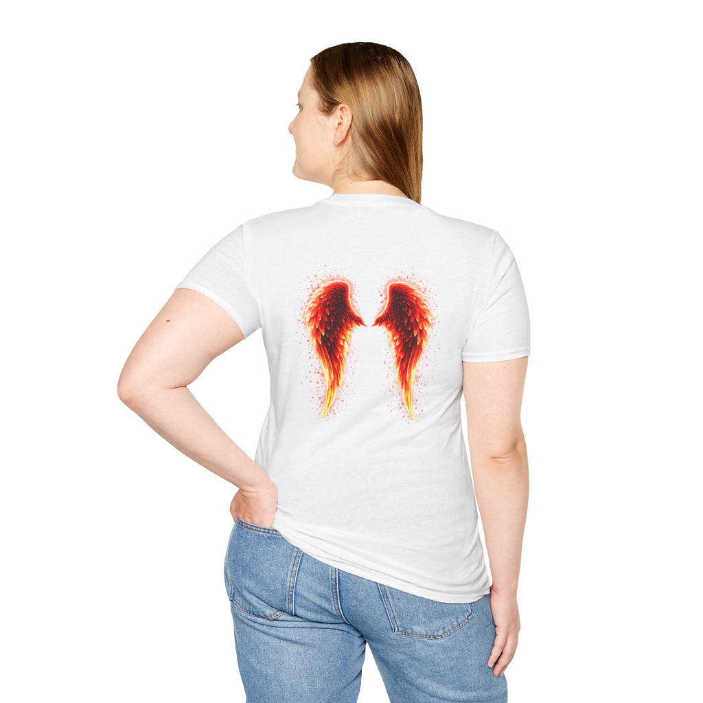OCD awareness Invisible Illness auras Awareness T-Shirt — Strength You Can't See (Red Aura Angel Wings)