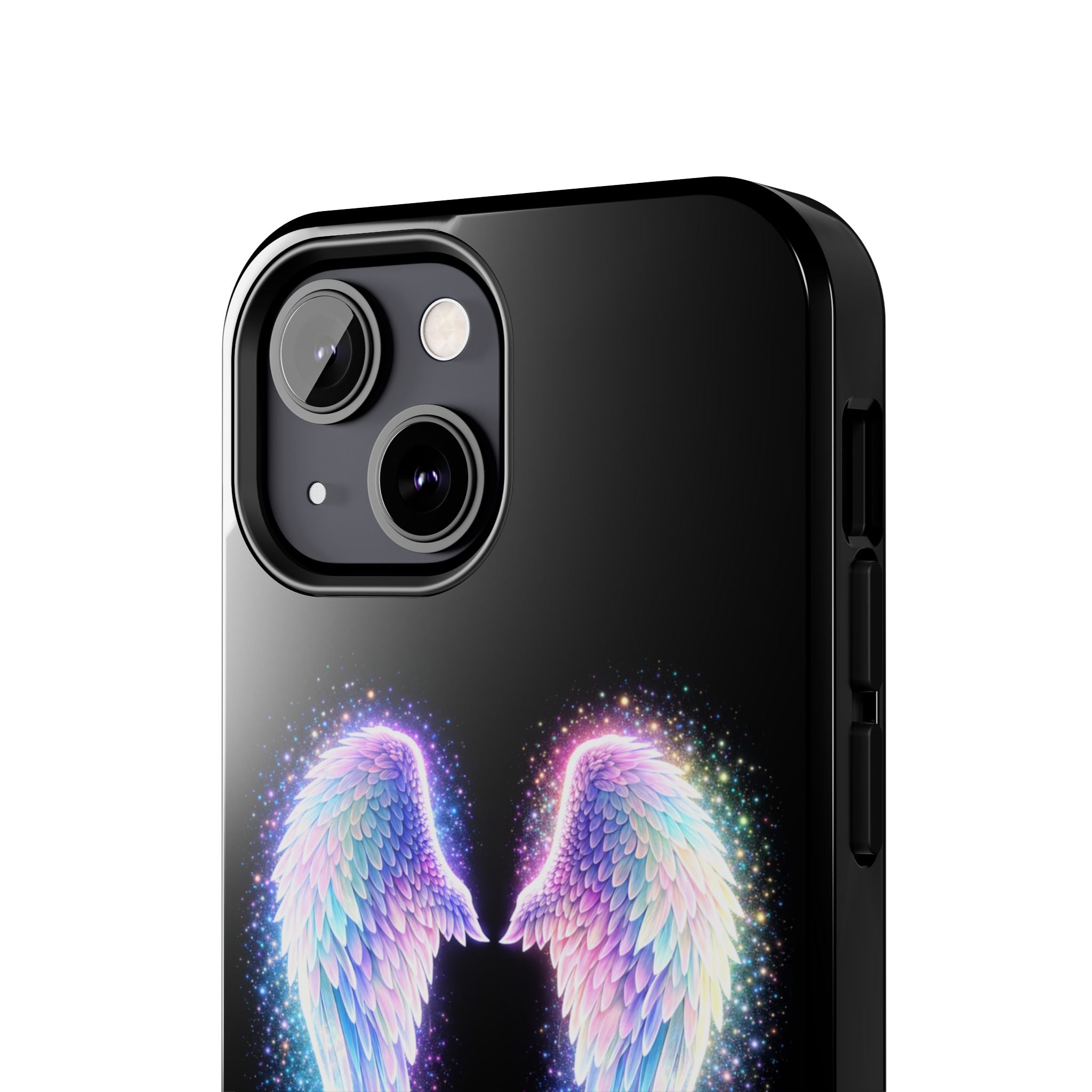 Angel Wings Tough Phone Case — Iridescent Sparkle Opal Guardian Protection