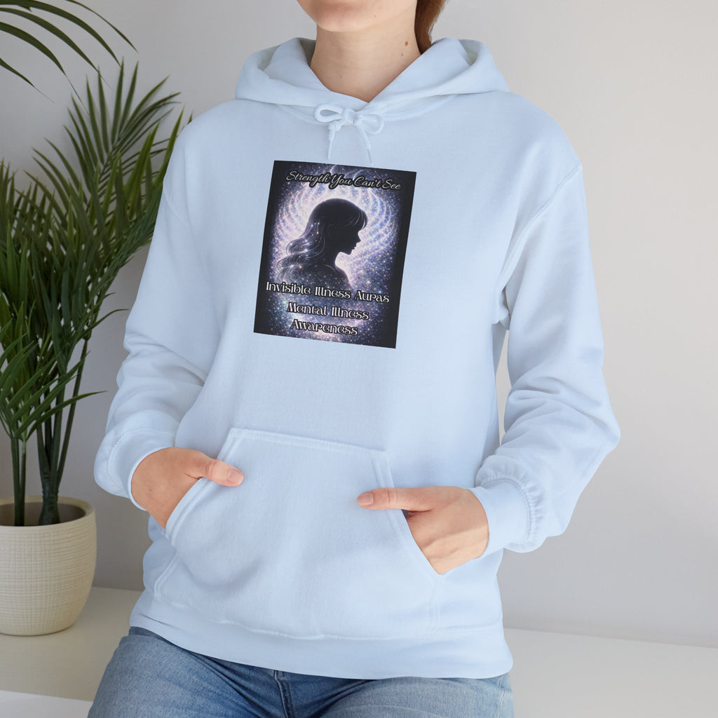 Mental illness Aura awareness silver angel wings Design hoodie -Strength you cant see Sweatshirt