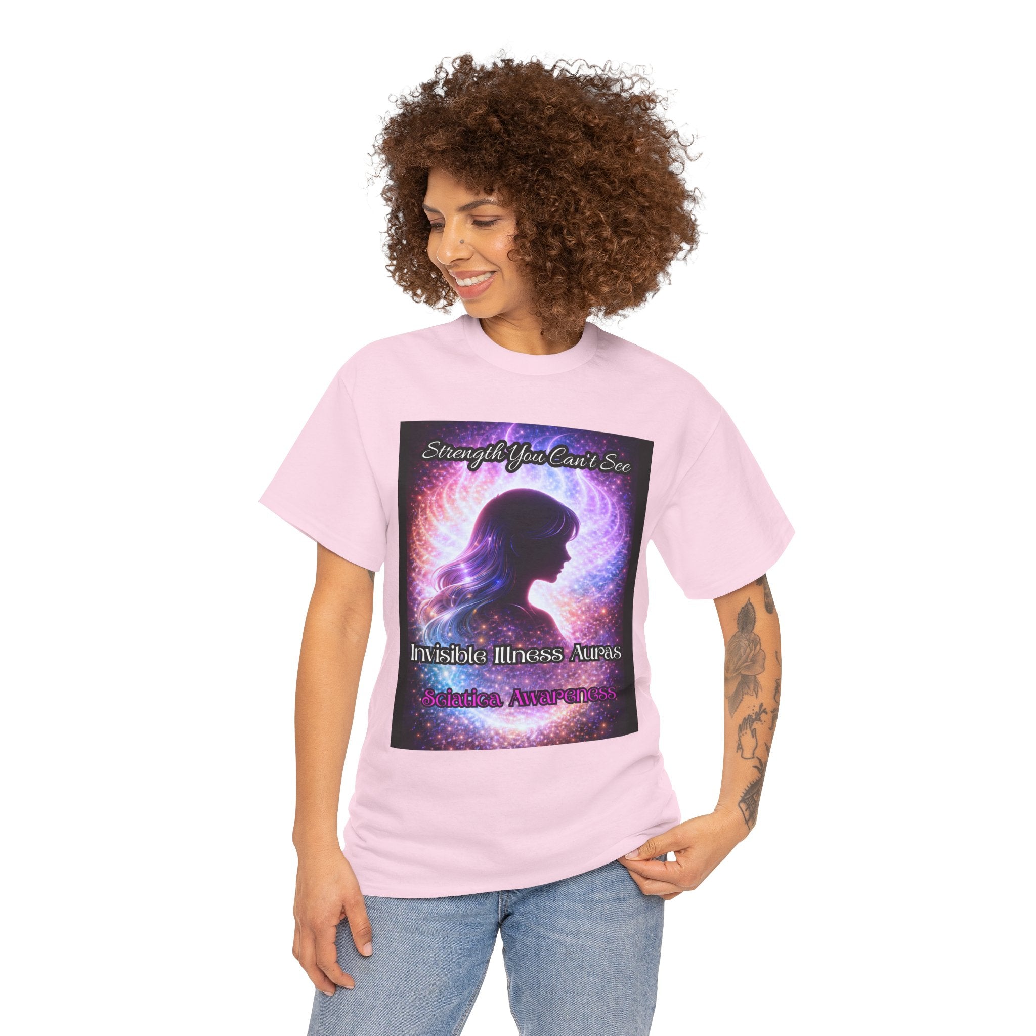 Sciatica Pain auras awareness Angel Wings Awareness Tee — Invisible Illness & Invisible Illness Awareness Shirt