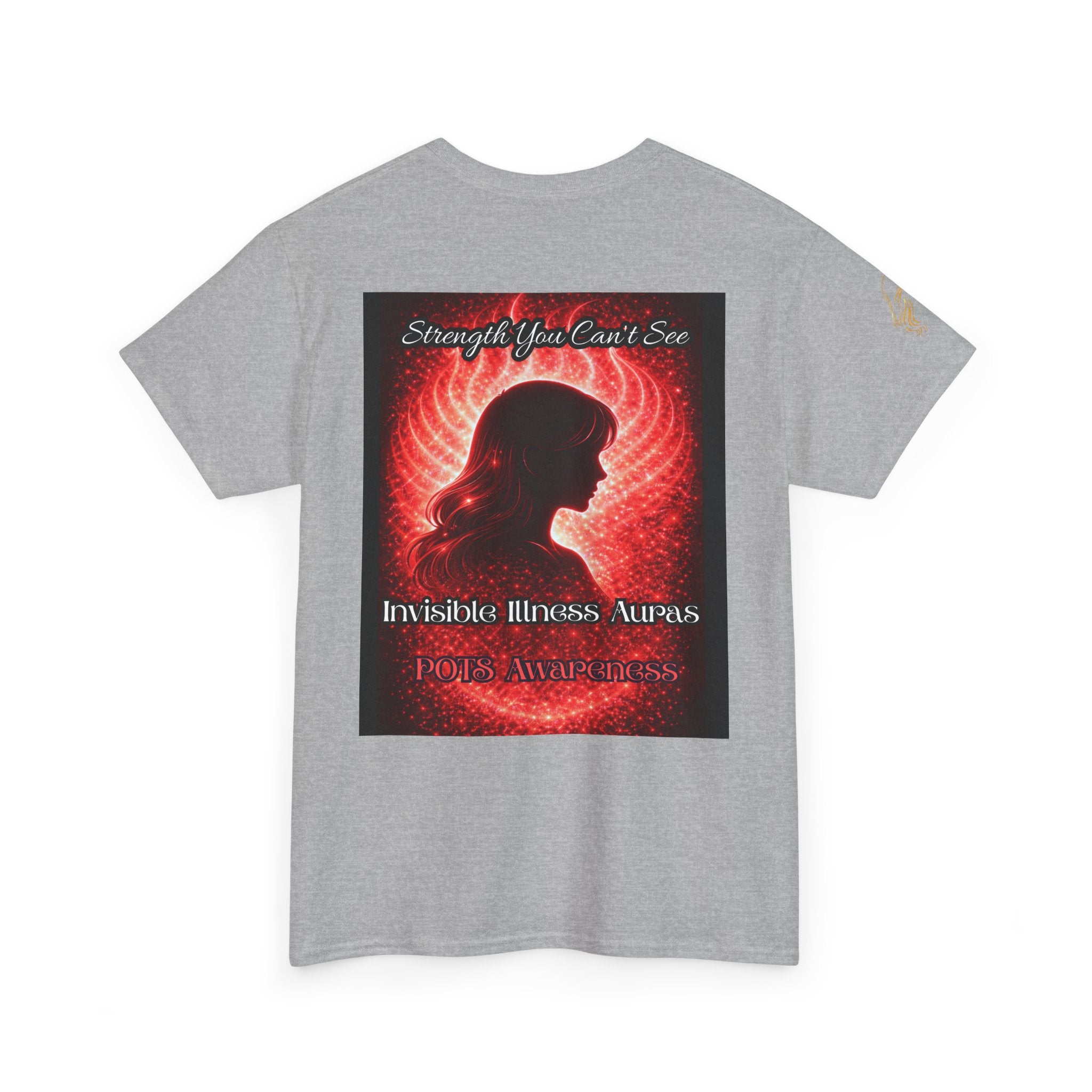 POTS AURA AWARENESS TShirt — Invisible Illness Awareness Tee ("Strength You Can’t See" Red Aura Design)