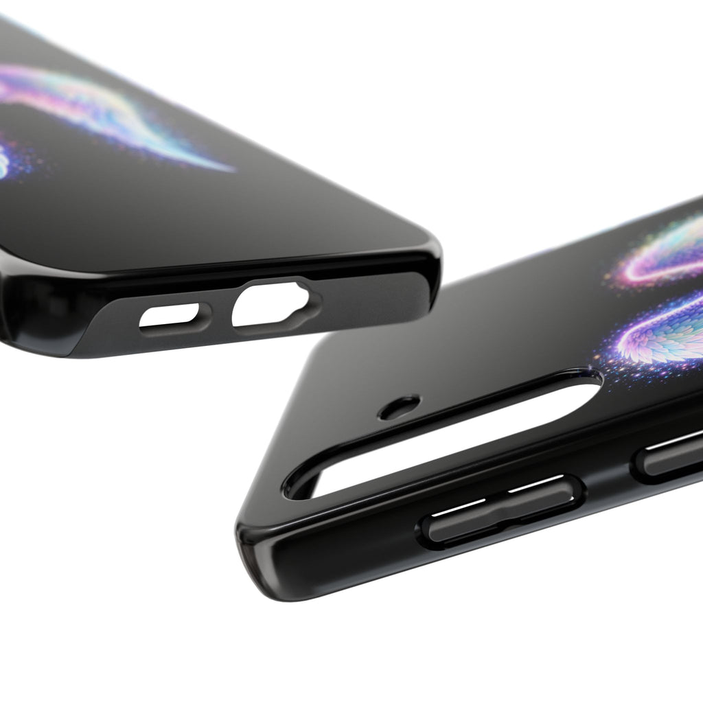 Angel Wings Tough Phone Case — Iridescent Sparkle Opal Guardian Protection