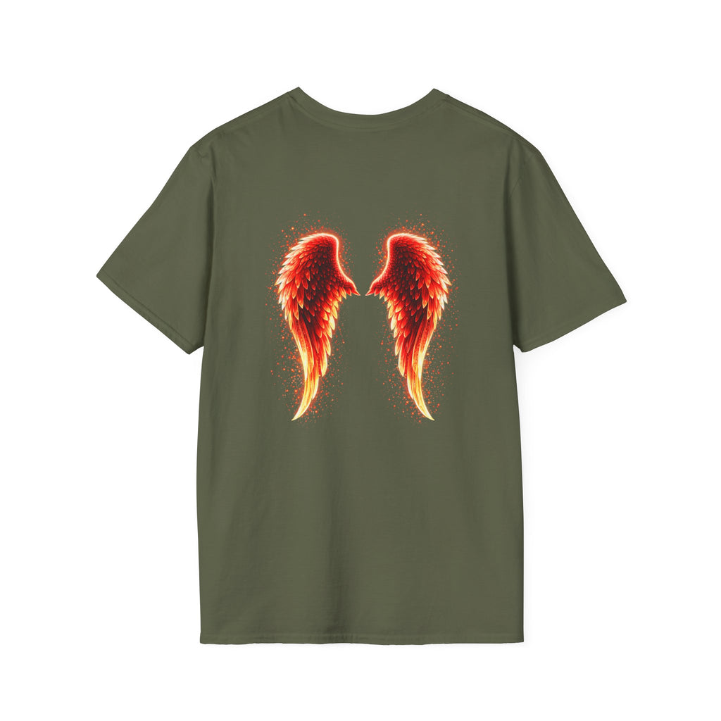 OCD awareness Invisible Illness auras Awareness T-Shirt — Strength You Can't See (Red Aura Angel Wings)
