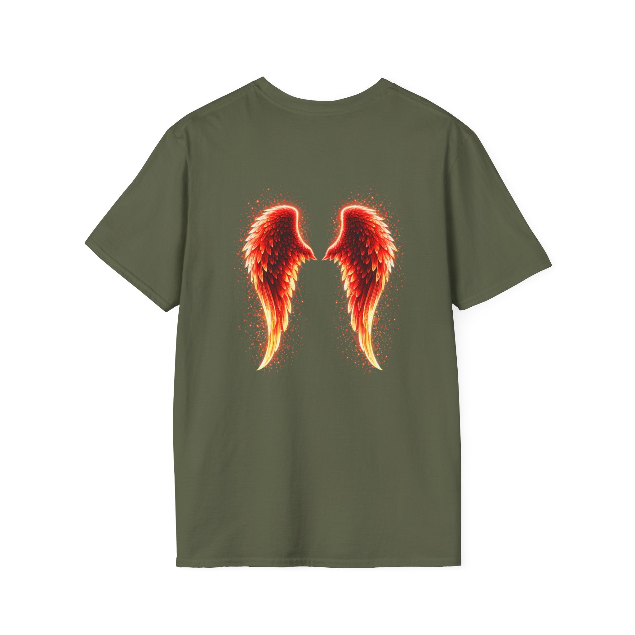 OCD awareness Invisible Illness auras Awareness T-Shirt — Strength You Can't See (Red Aura Angel Wings)