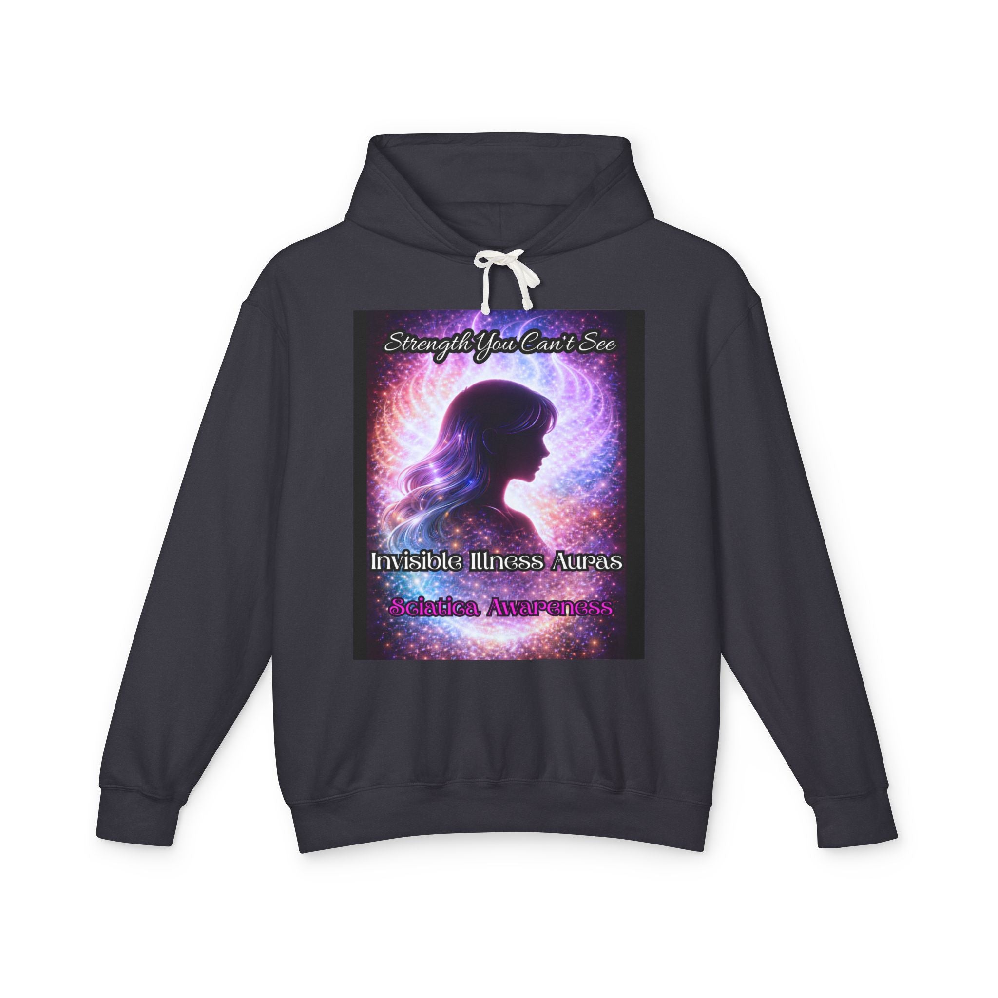 Sciatica awareness Aura Spiritual Angel Wings Hoodie — "Strength You Can't See" Inspirational Awareness Sweatshirt