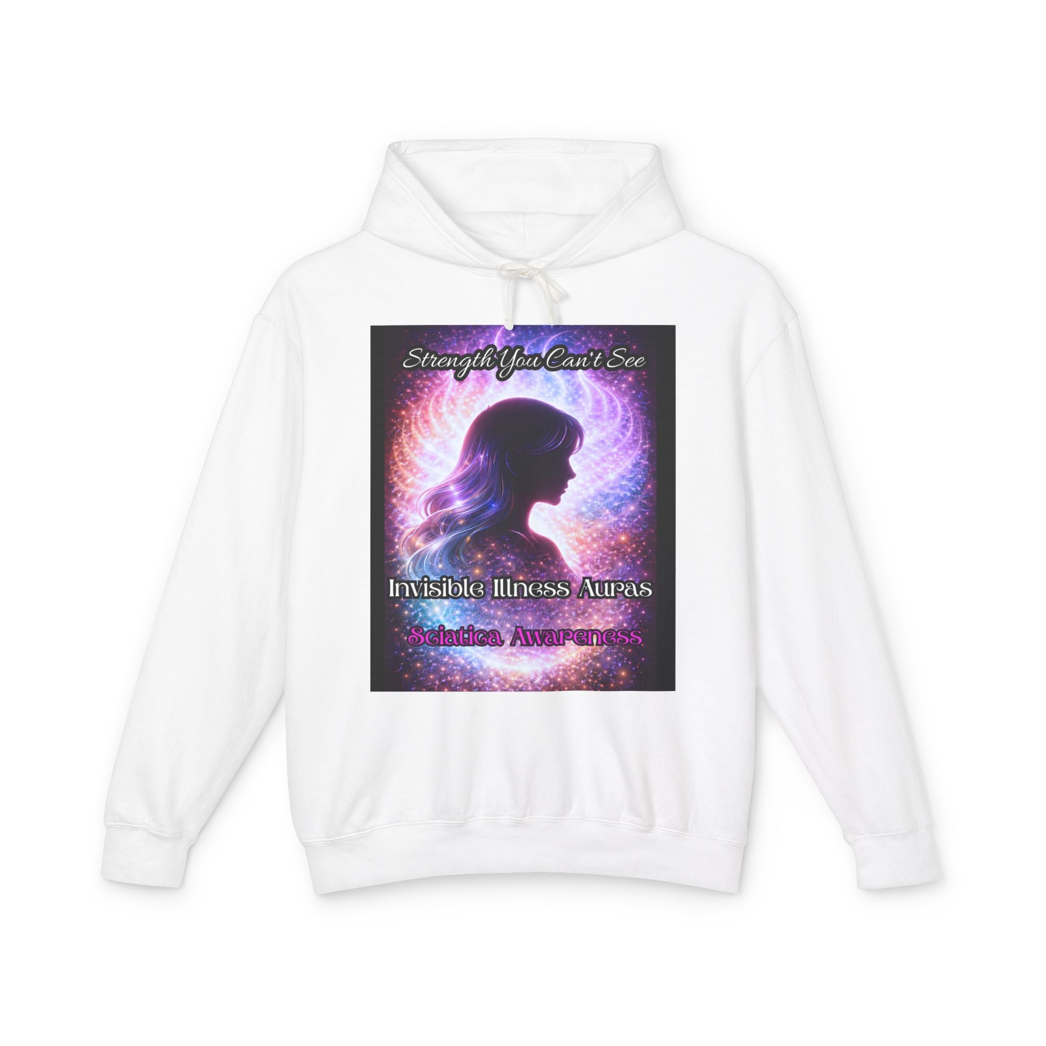 Sciatica awareness Aura Spiritual Angel Wings Hoodie — "Strength You Can't See" Inspirational Awareness Sweatshirt
