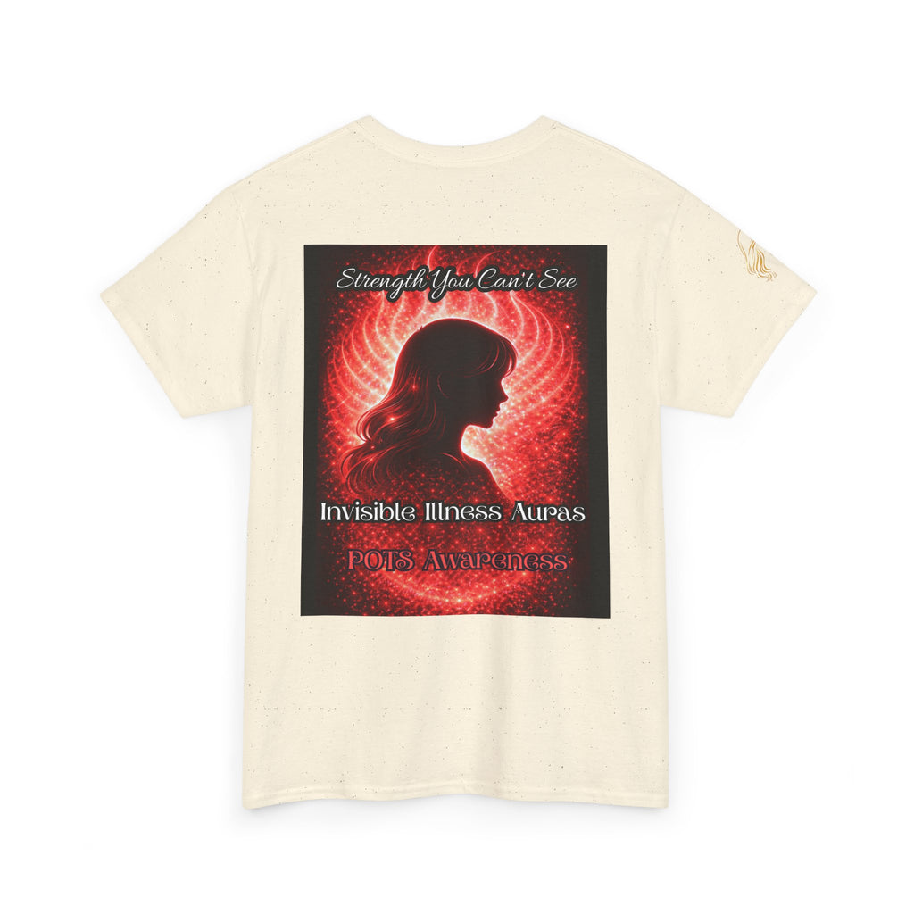 POTS AURA AWARENESS TShirt — Invisible Illness Awareness Tee ("Strength You Can’t See" Red Aura Design)