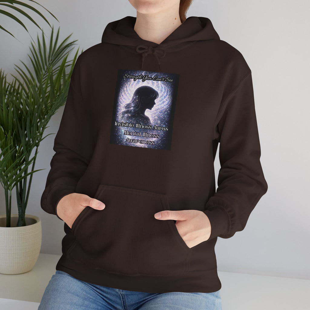 Mental illness Aura awareness silver angel wings Design hoodie -Strength you cant see Sweatshirt