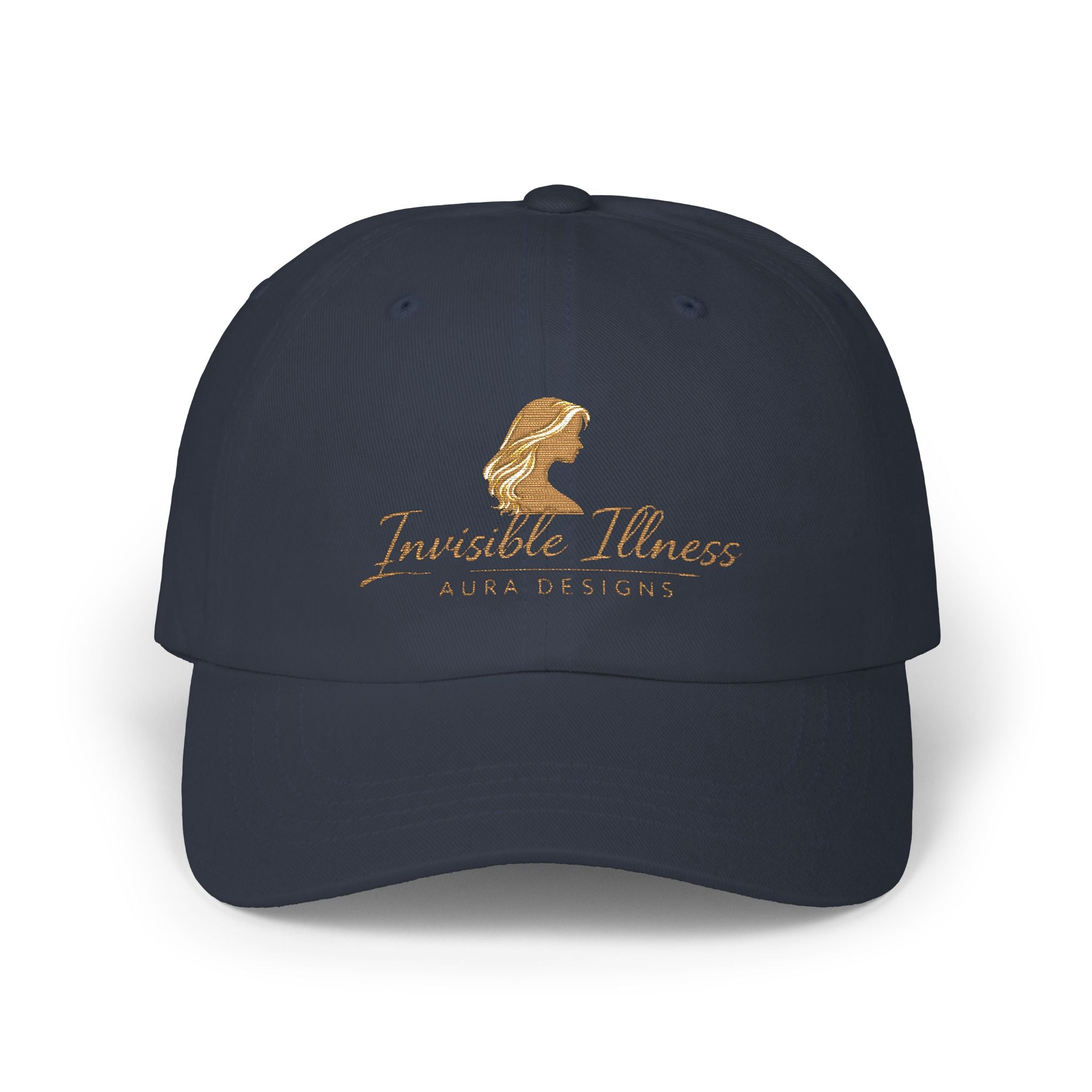 Invisible Illness Golden Aura logo Embroidered Dad Cap — Awareness Hat