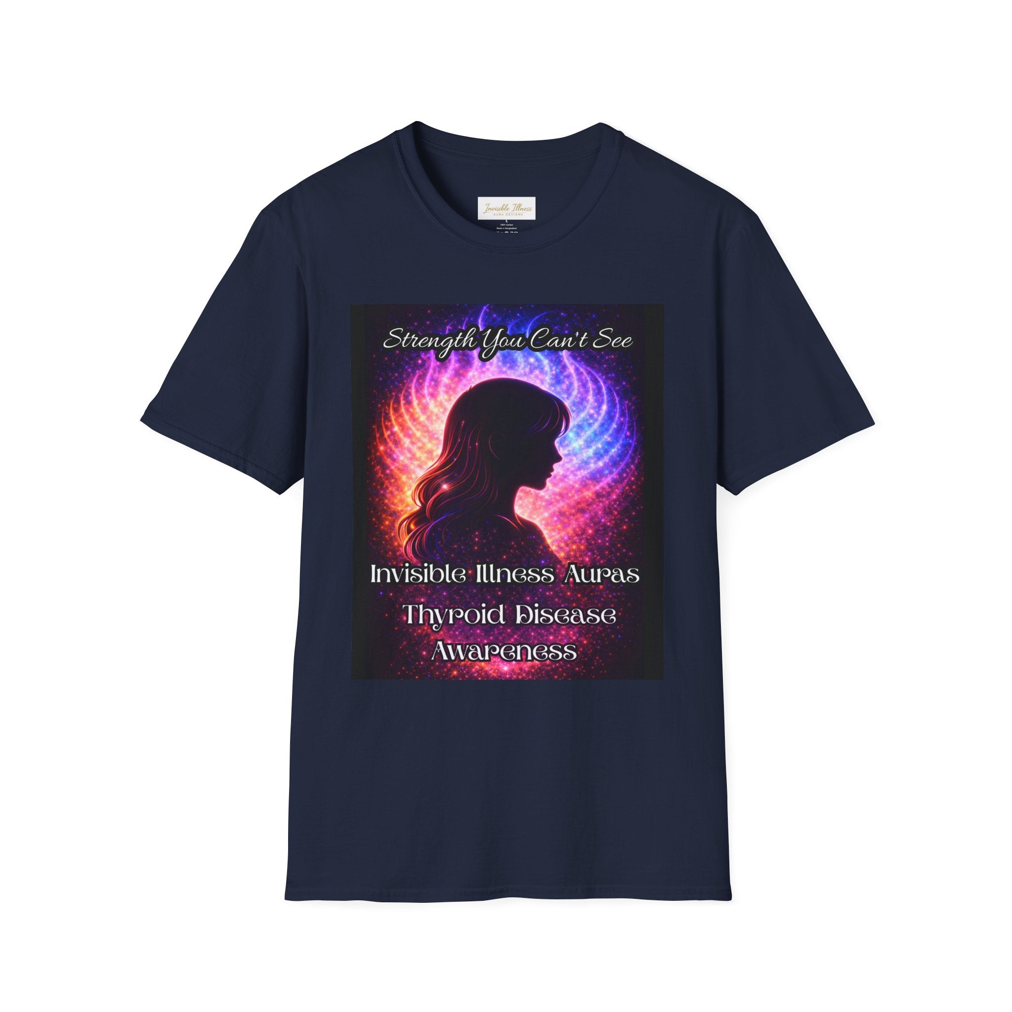 Invisible Illness Auras Thyroid disease Awareness T-Shirt — "Strength You Can't See" Hypoxic Disease Support