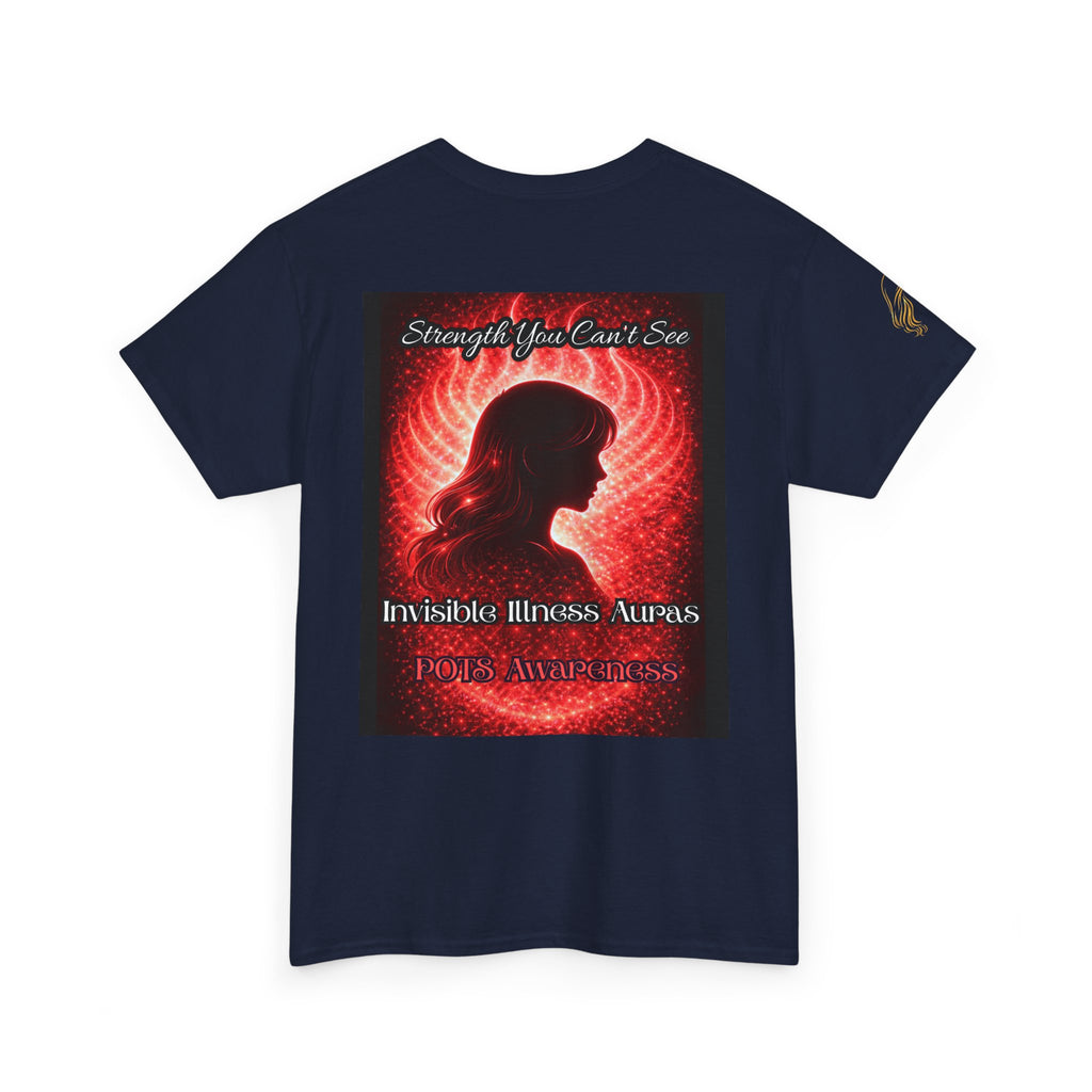 POTS AURA AWARENESS TShirt — Invisible Illness Awareness Tee ("Strength You Can’t See" Red Aura Design)