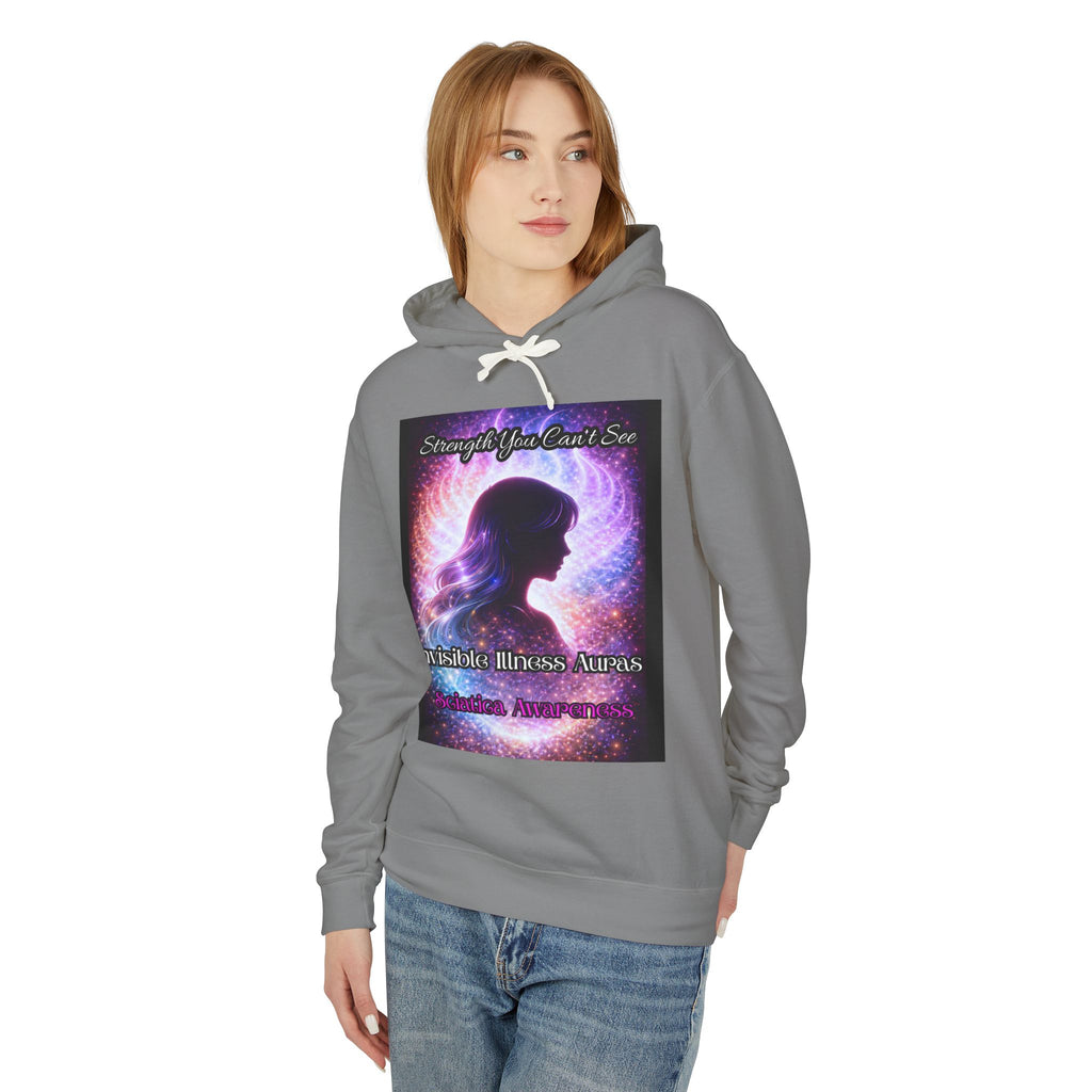 Sciatica awareness Aura Spiritual Angel Wings Hoodie — "Strength You Can't See" Inspirational Awareness Sweatshirt