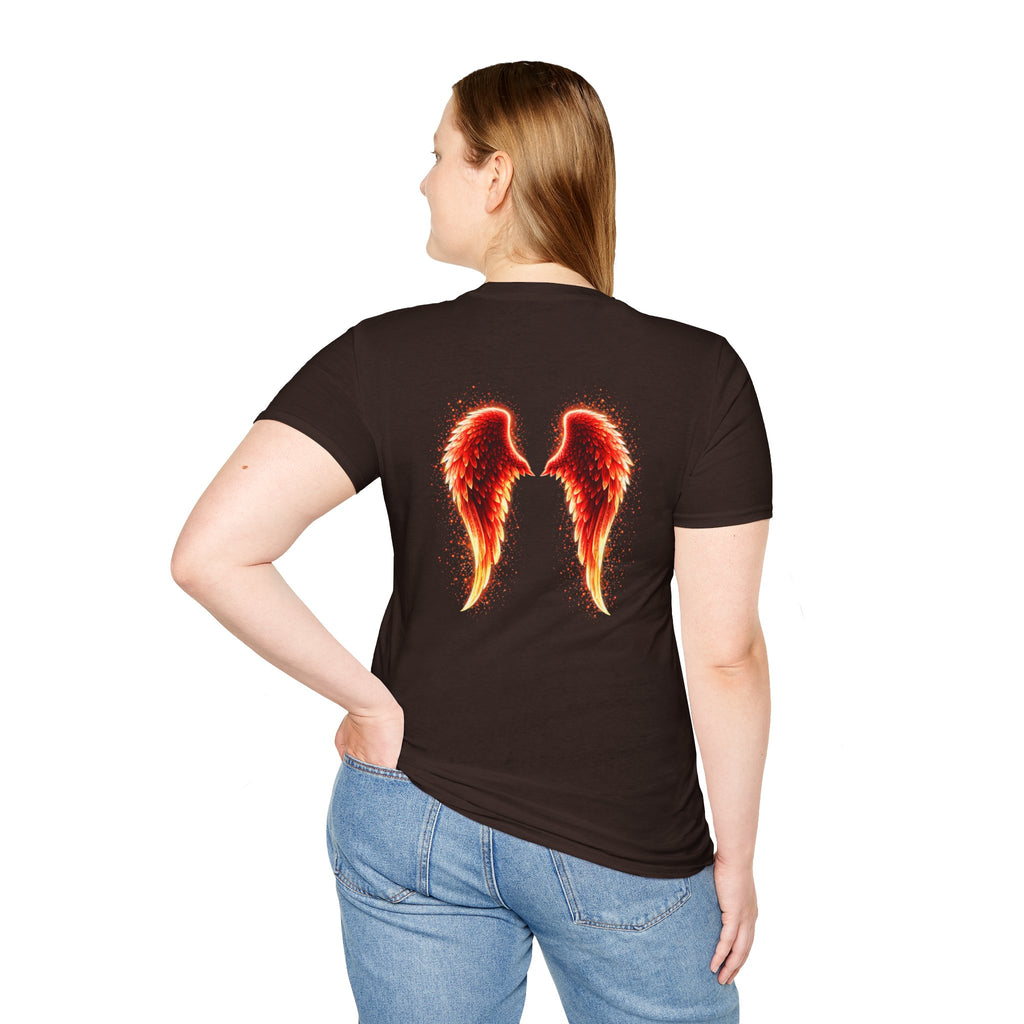 OCD awareness Invisible Illness auras Awareness T-Shirt — Strength You Can't See (Red Aura Angel Wings)