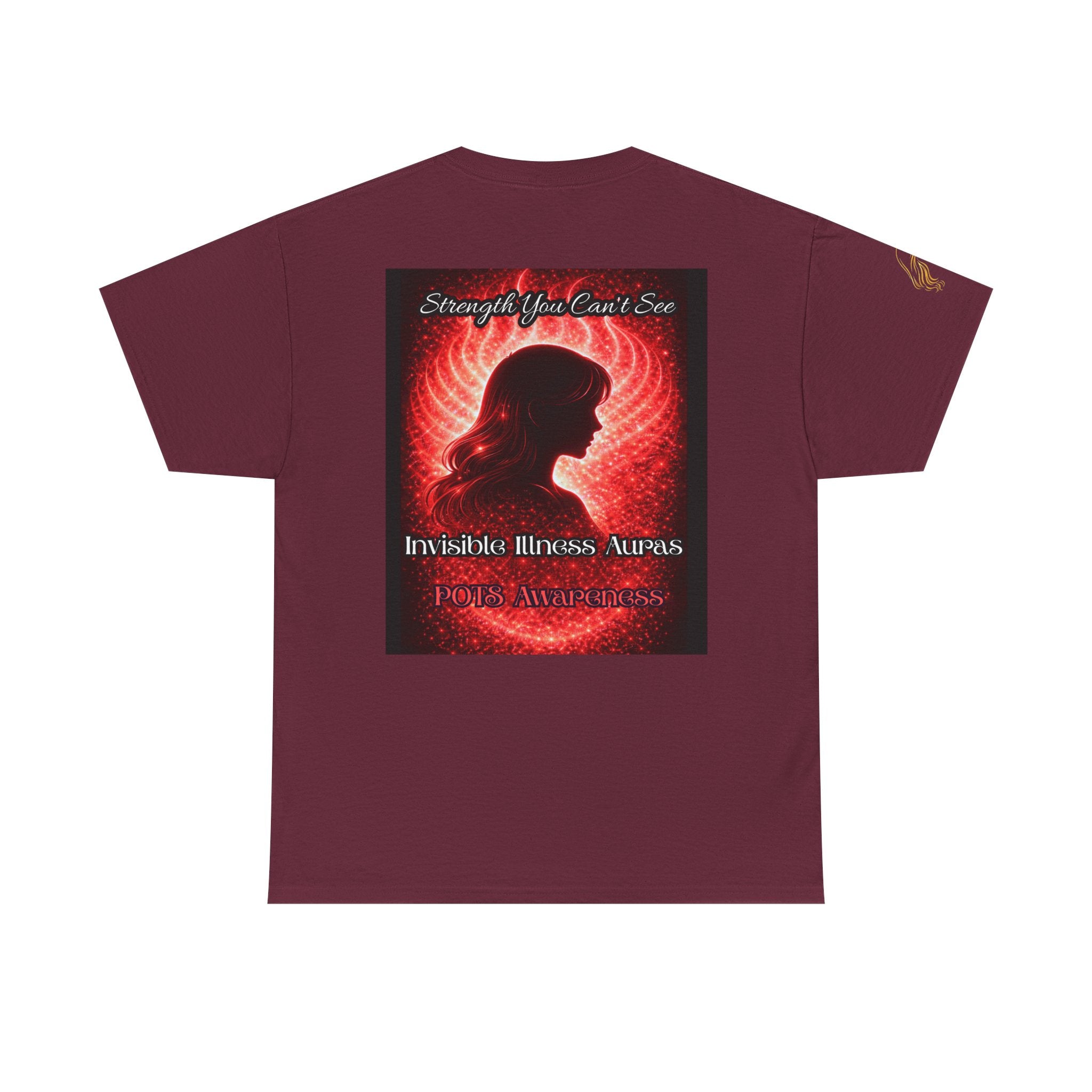 POTS AURA AWARENESS TShirt — Invisible Illness Awareness Tee ("Strength You Can’t See" Red Aura Design)