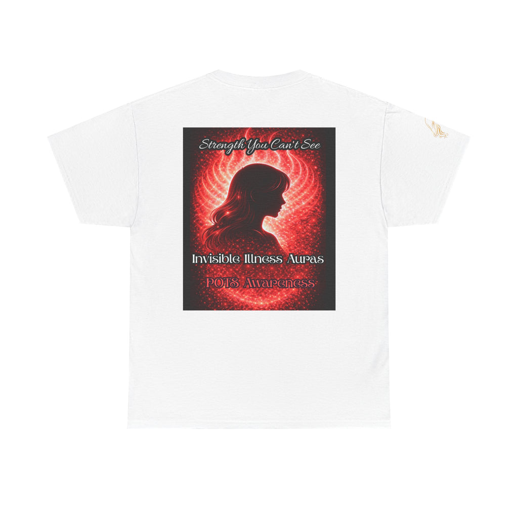 POTS AURA AWARENESS TShirt — Invisible Illness Awareness Tee ("Strength You Can’t See" Red Aura Design)