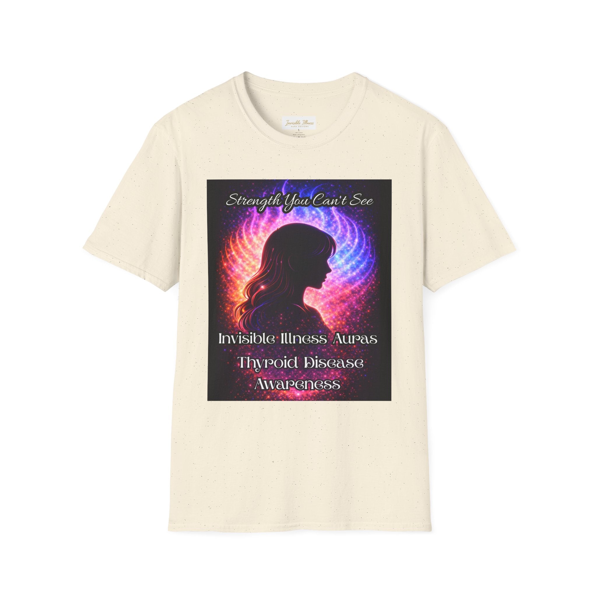 Invisible Illness Auras Thyroid disease Awareness T-Shirt — "Strength You Can't See" Hypoxic Disease Support