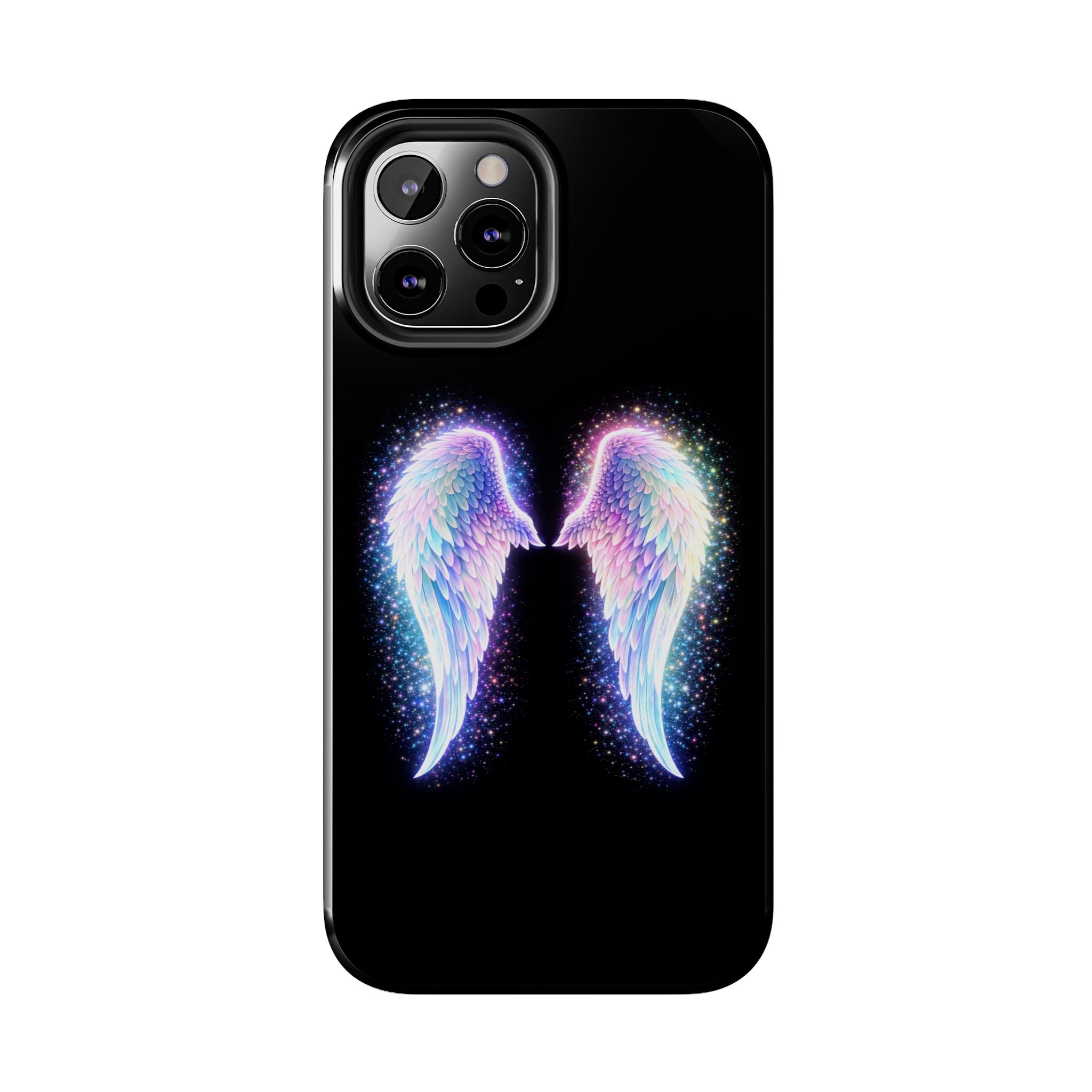 Angel Wings Tough Phone Case — Iridescent Sparkle Opal Guardian Protection