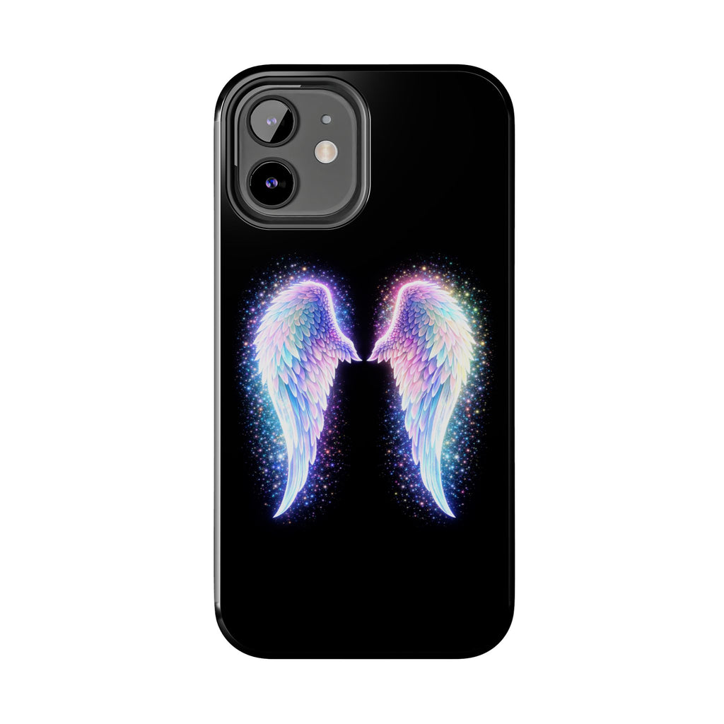 Angel Wings Tough Phone Case — Iridescent Sparkle Opal Guardian Protection