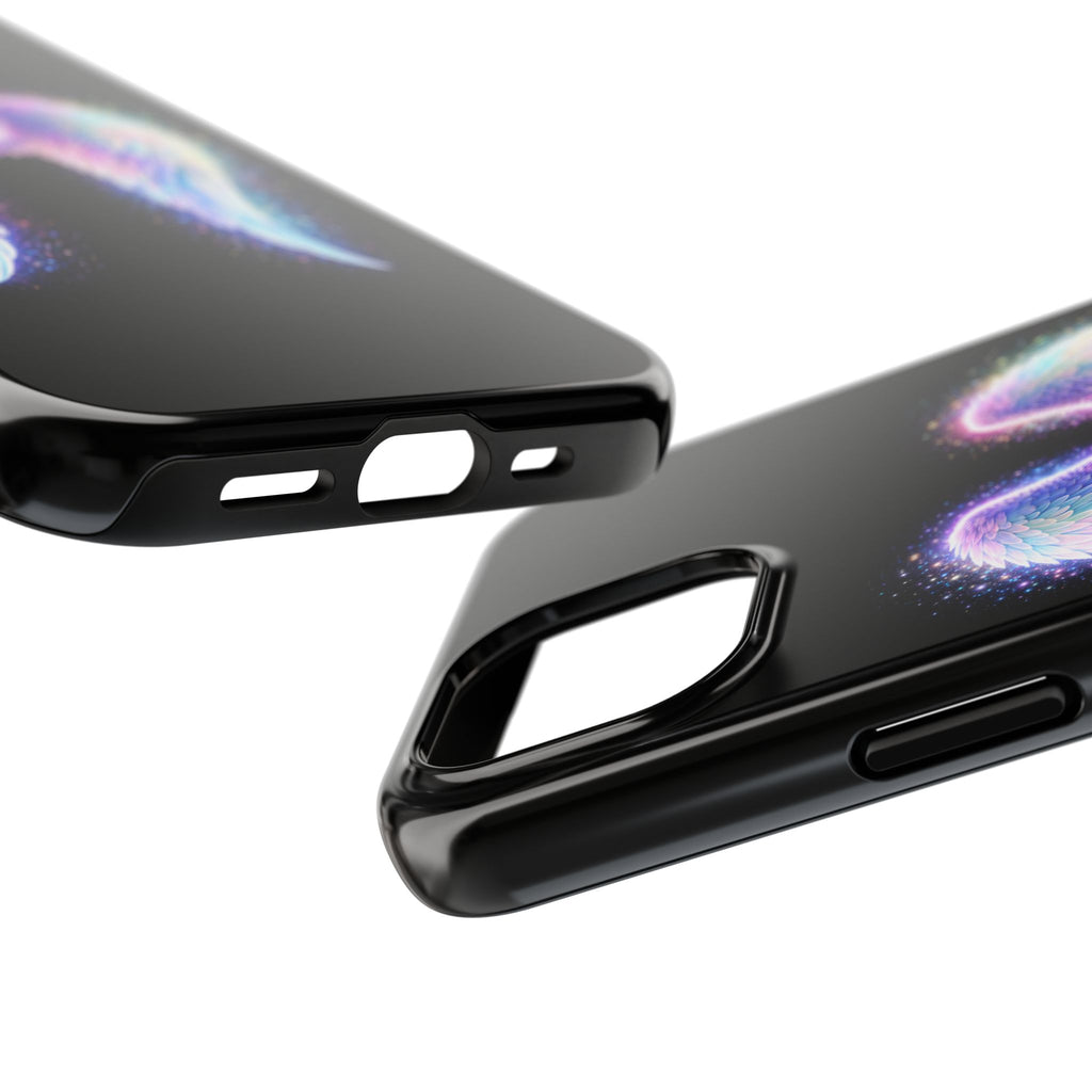 Angel Wings Tough Phone Case — Iridescent Sparkle Opal Guardian Protection