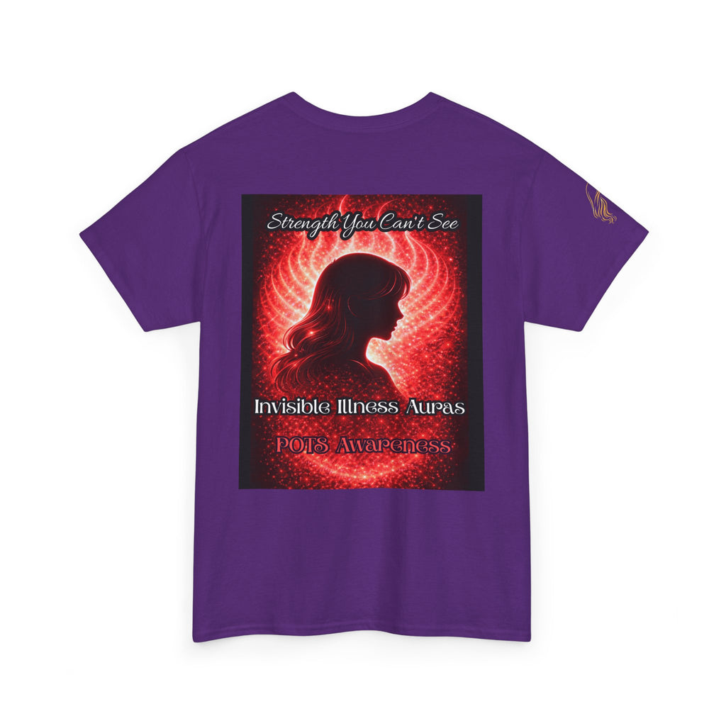 POTS AURA AWARENESS TShirt — Invisible Illness Awareness Tee ("Strength You Can’t See" Red Aura Design)